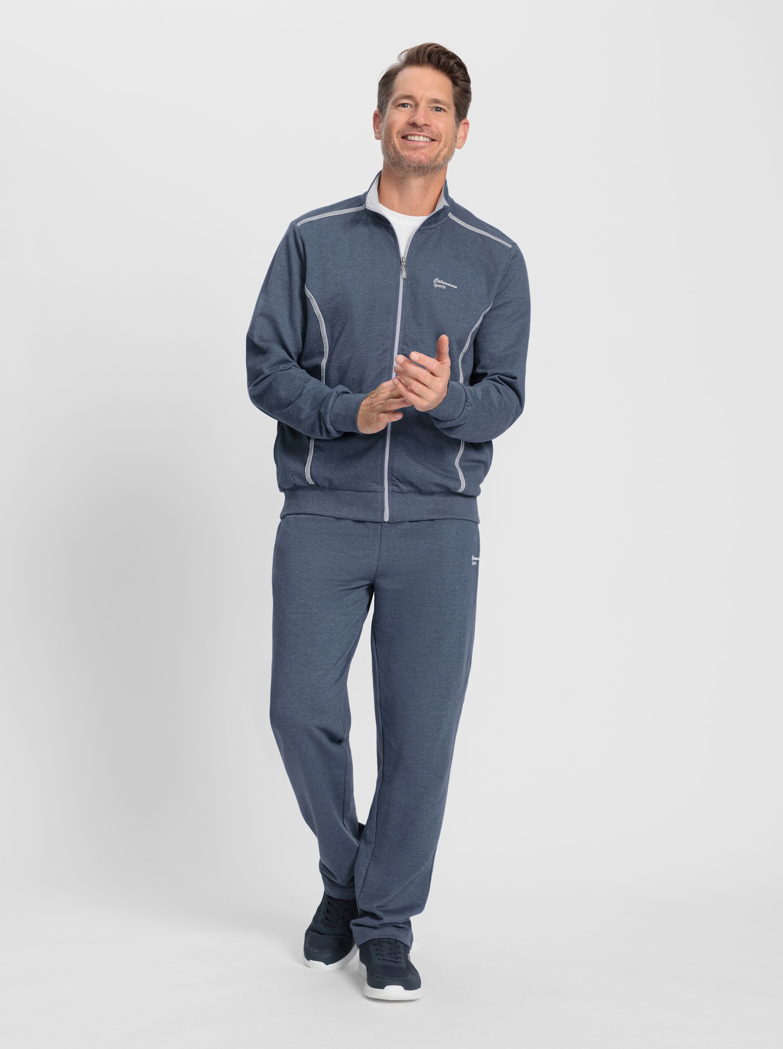 Catamaran Sports Freizeitanzug in Sommer-Sweat-Qualität - rauchblau-meliert