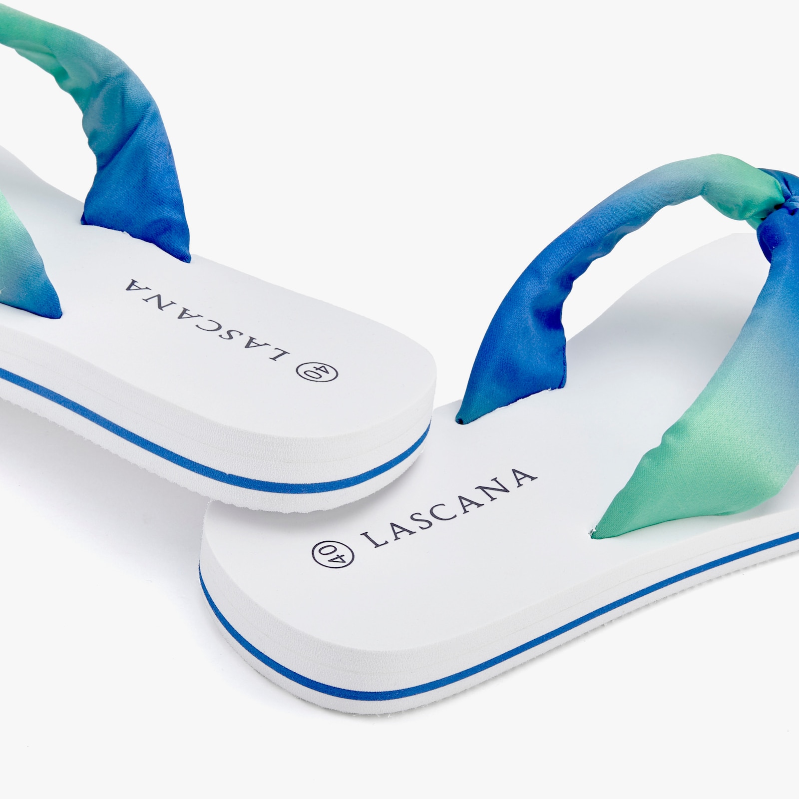 LASCANA Badslippers - turquoise kleurverloop