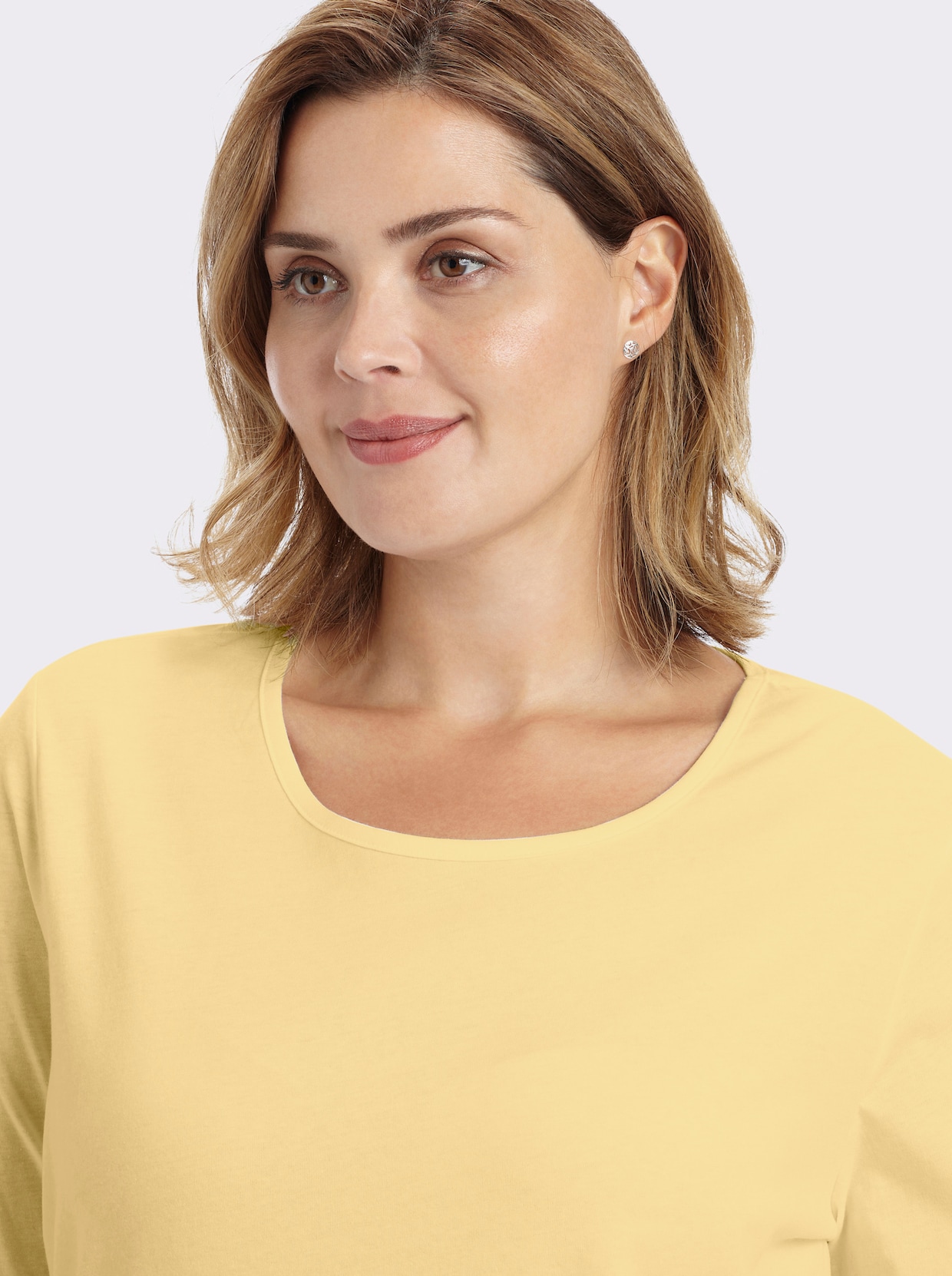 Langarmshirt in weiter Form - weiß