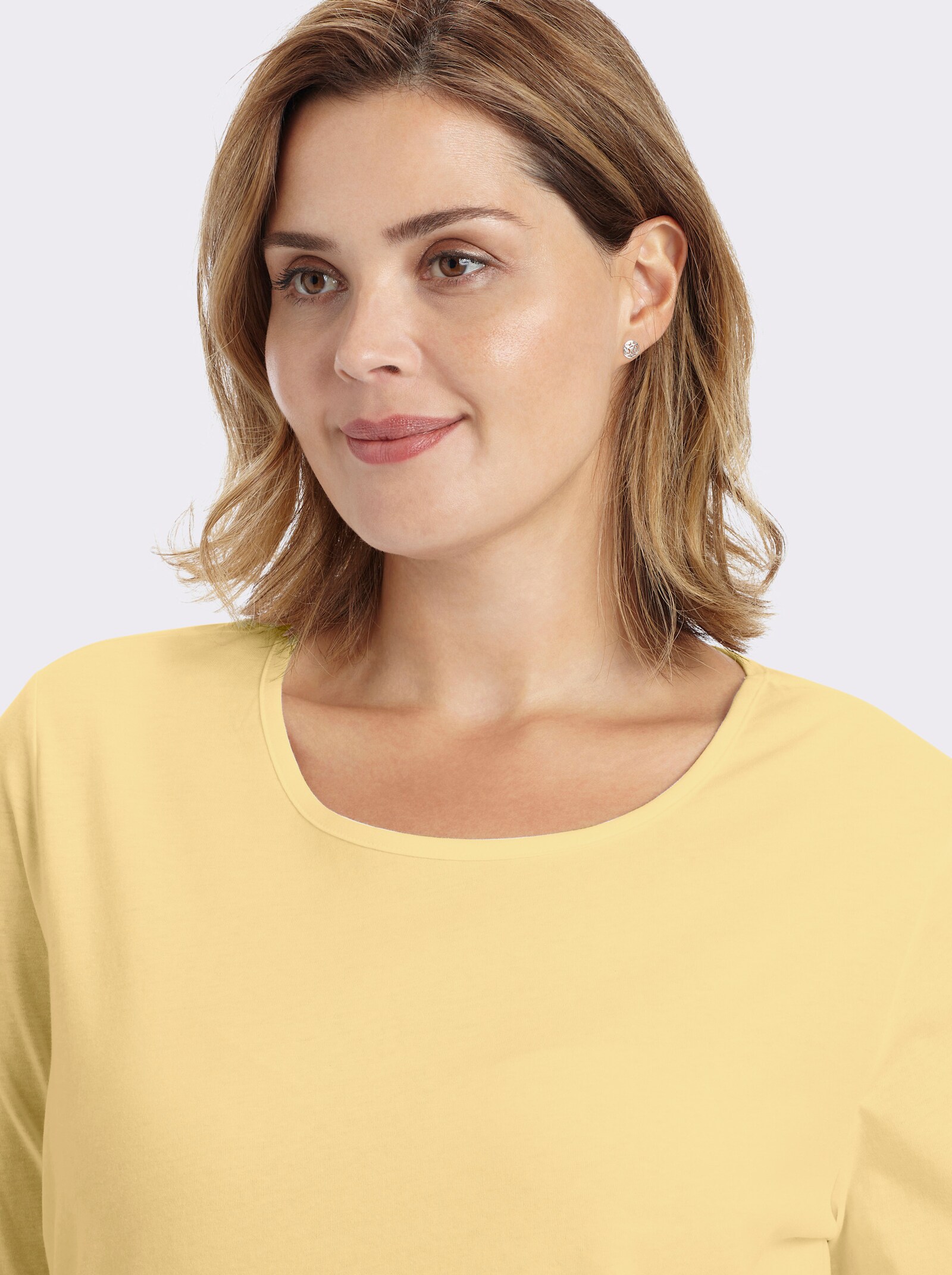 Langarmshirt in weiter Form - weiß