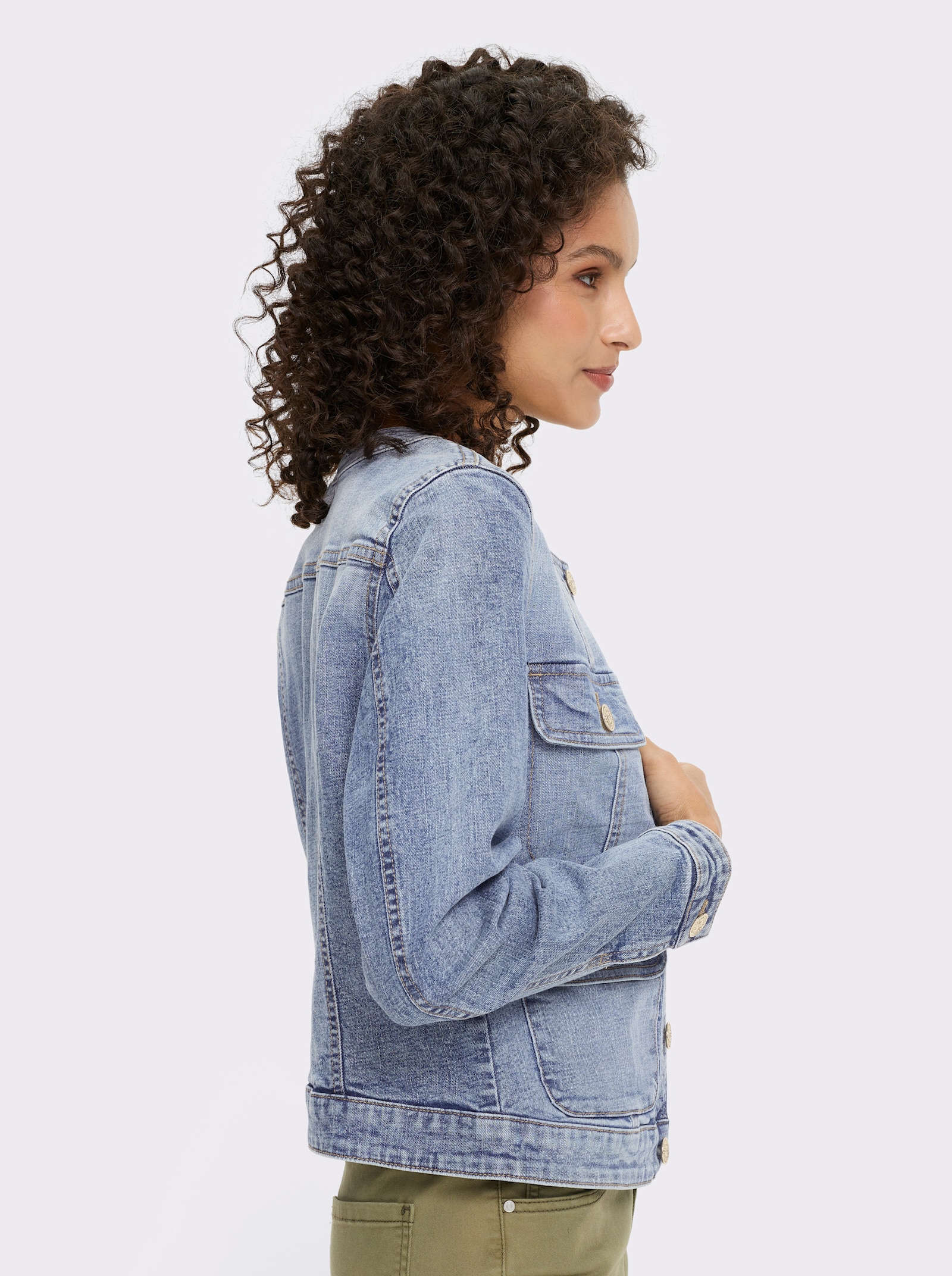 heine Jeansjacke in verschlussloser Form - blue-bleached