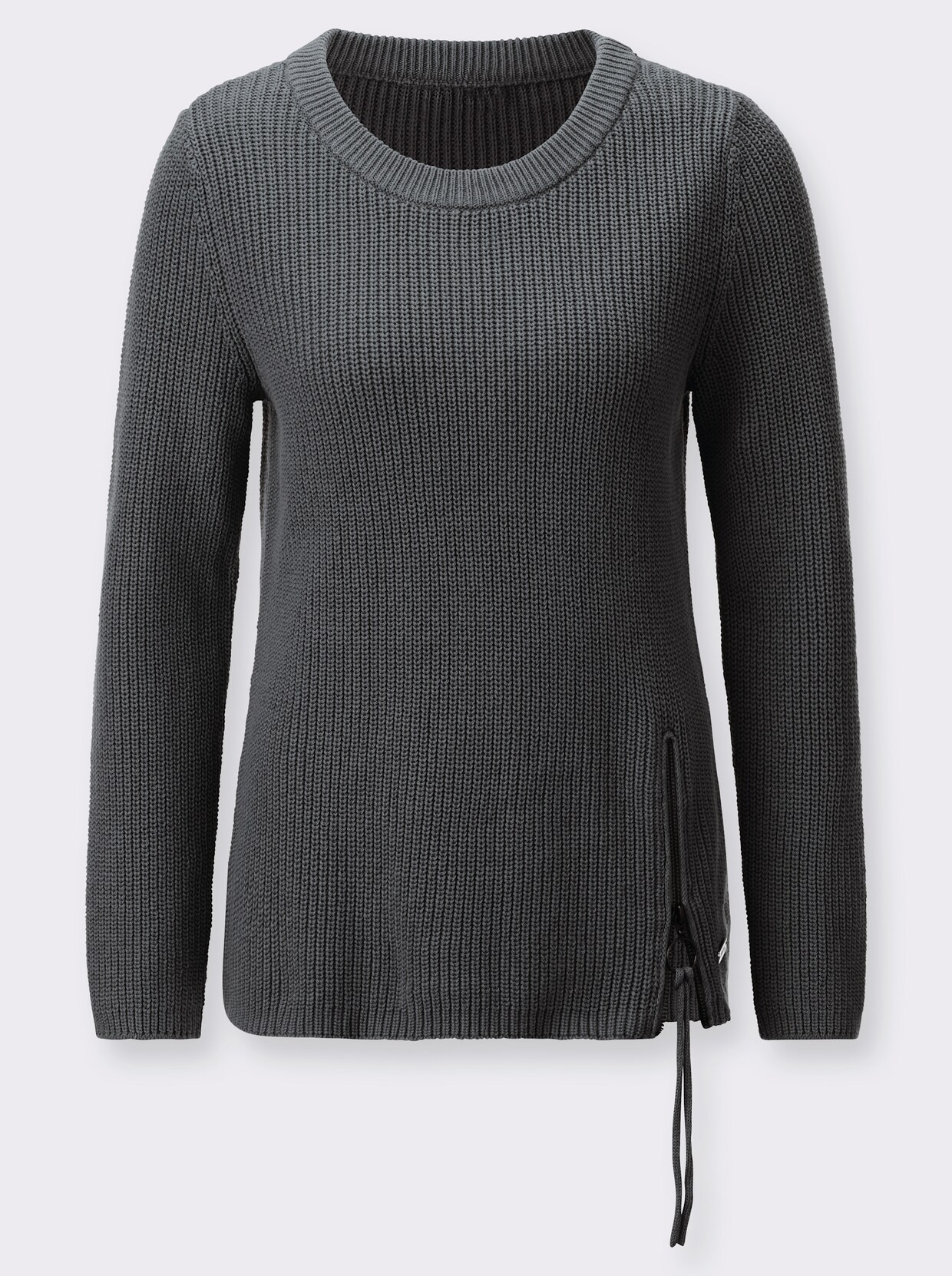 Pullover met ronde hals - antraciet gemêleerd