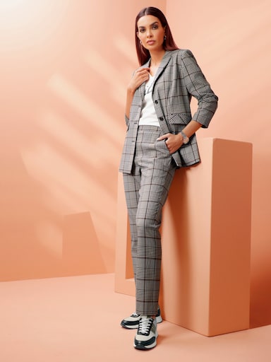 heine Blazer im Karo-Dessin - champagner-schwarz-kariert