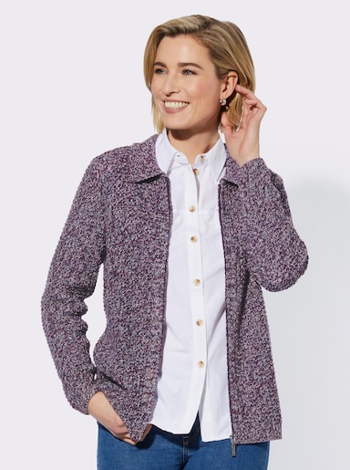 Strickjacke aus Melange-Garn - malve-marine-meliert