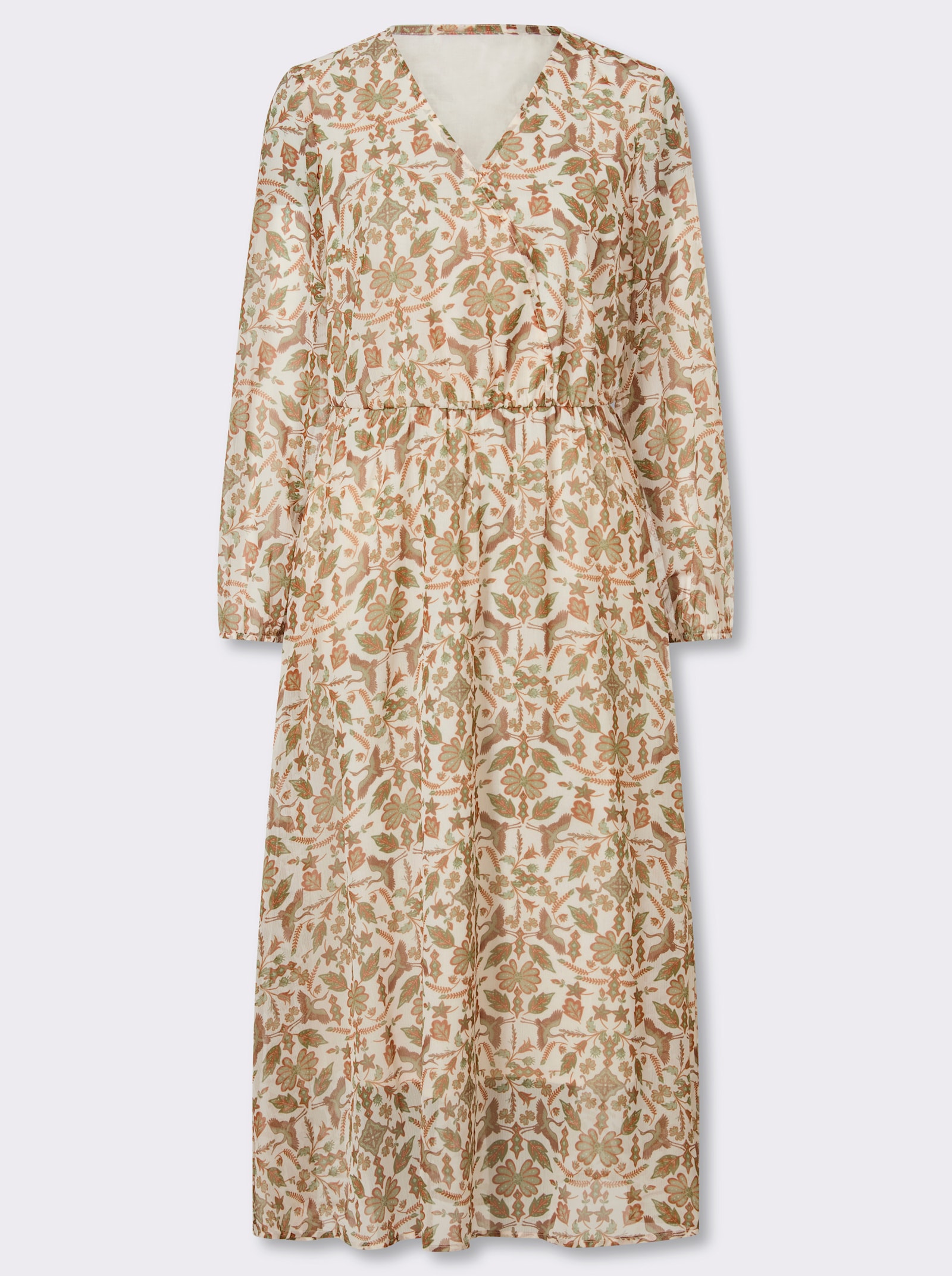 Druckkleid - schilf-champagner-bedruckt