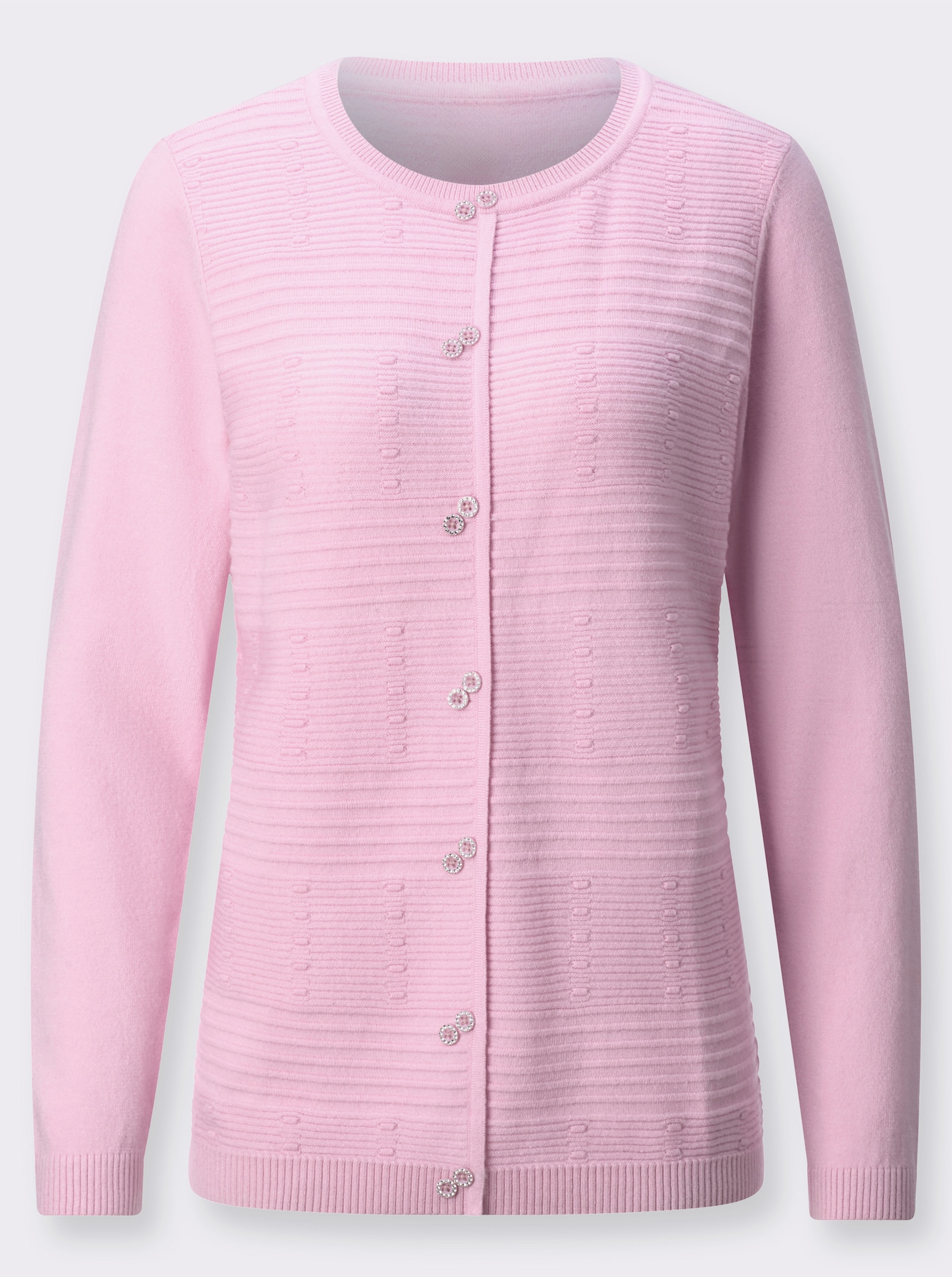 Pullover mit Schmuckknöpfen - rosé