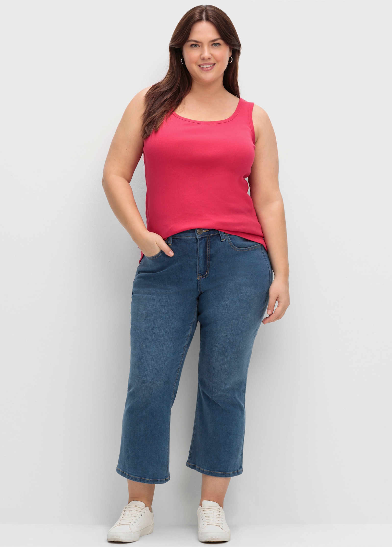 sheego Tanktop in Rippqualität - magenta