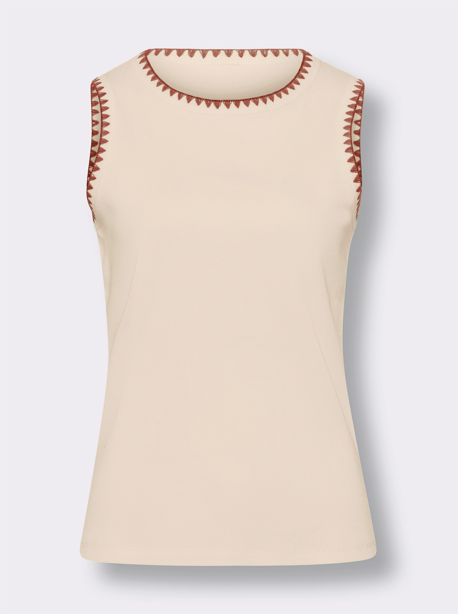 heine Shirttop met gehaakte zomen - zand