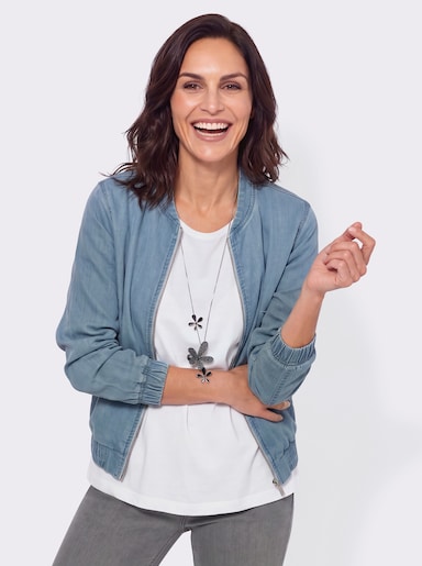 Jeansjacke in Blousonform - blue-bleached