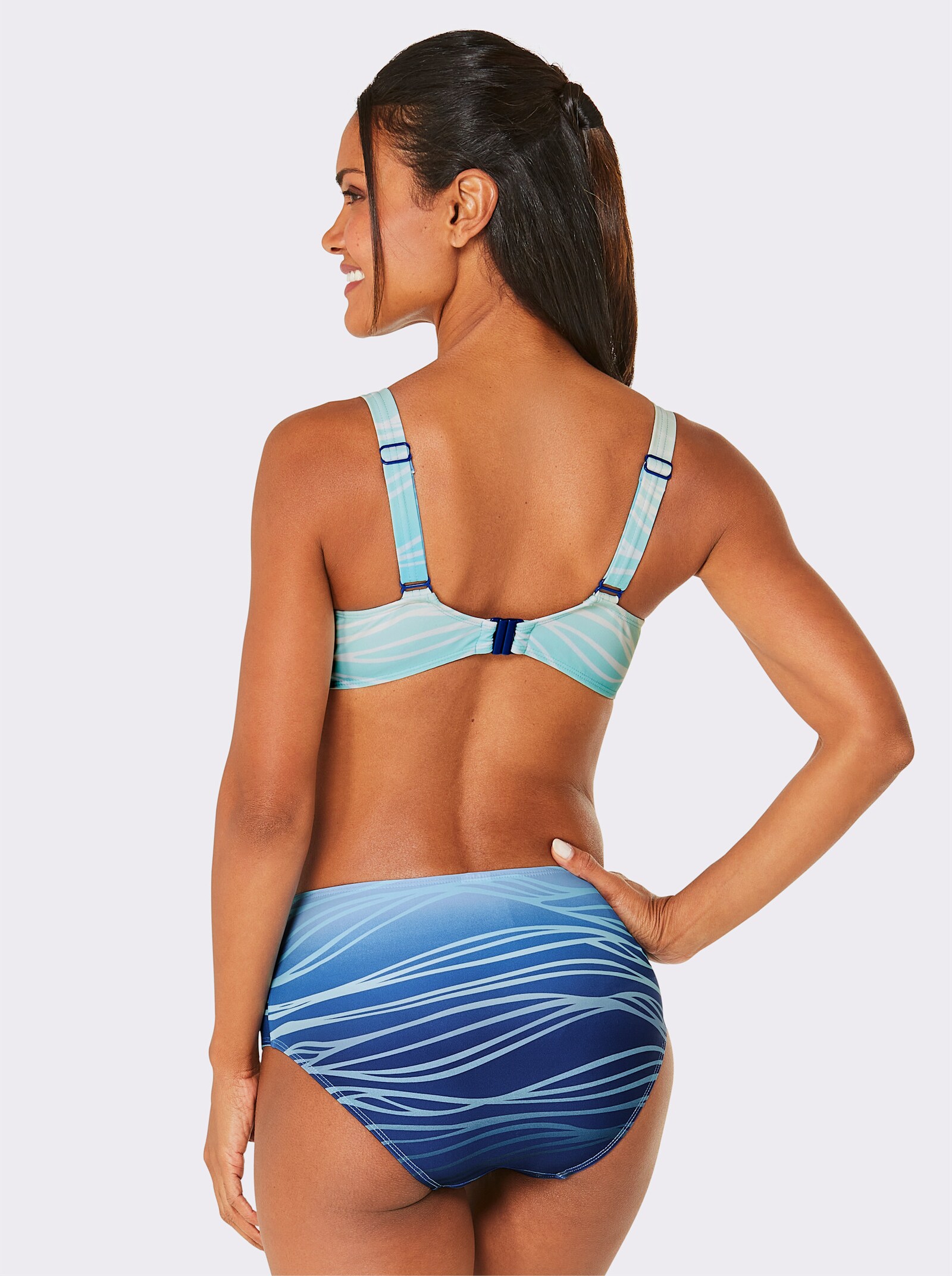 feel good Bikini met kleurverloop - aqua/middenblauw bedrukt