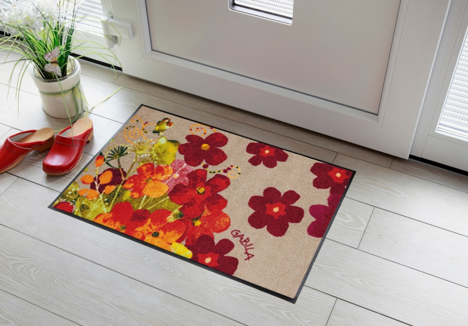 Salonloewe Fußmatte - taupe-rot