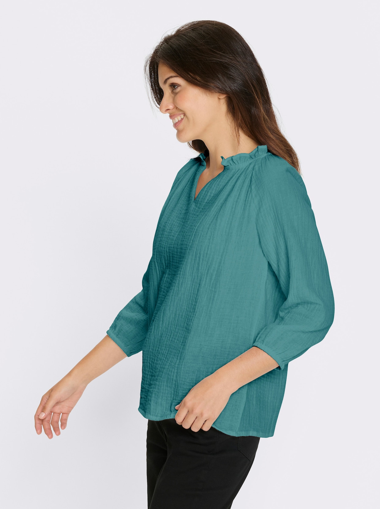 Schlupf-Bluse - ozean