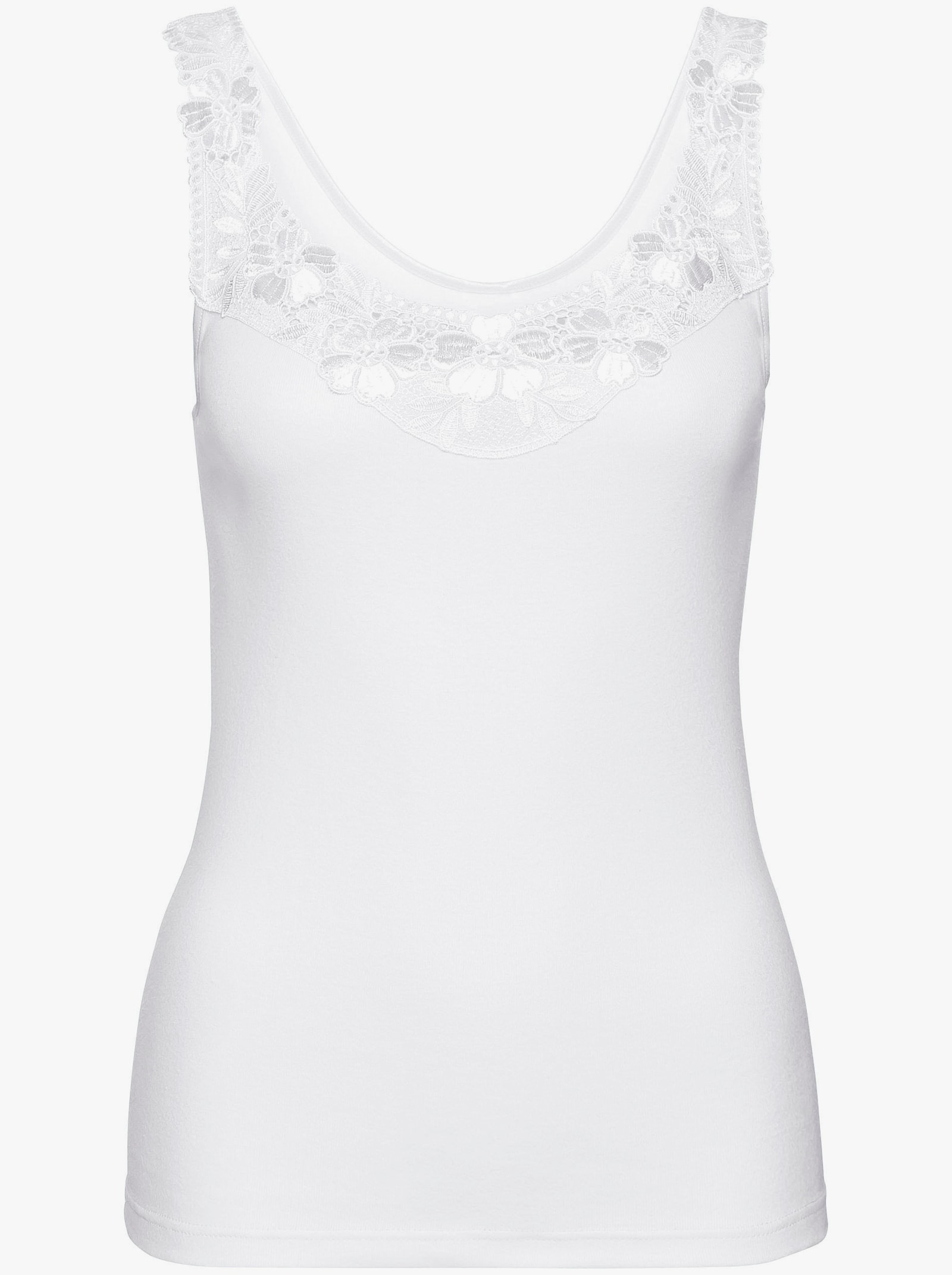 Thieme Achselhemd - weiß + petrol