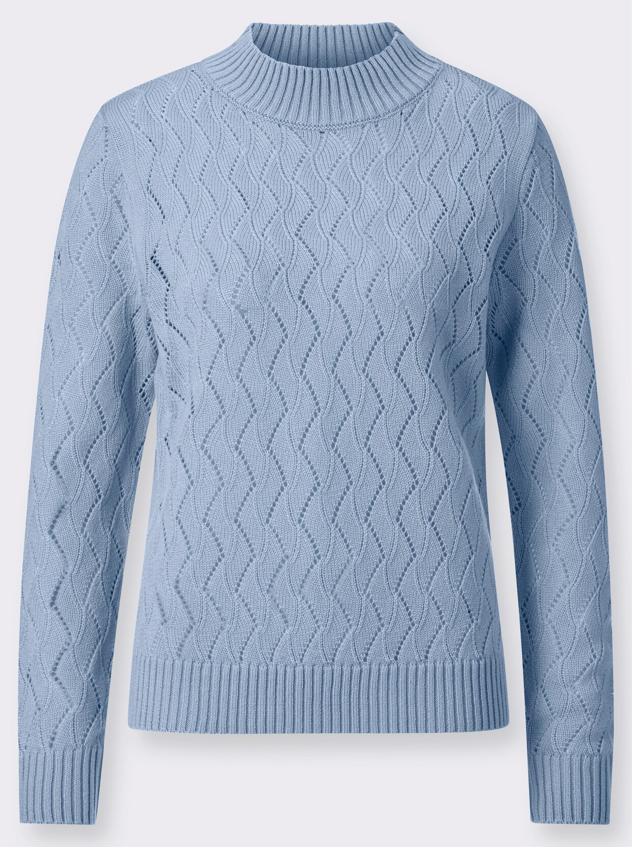 Stehkragenpullover - hellblau