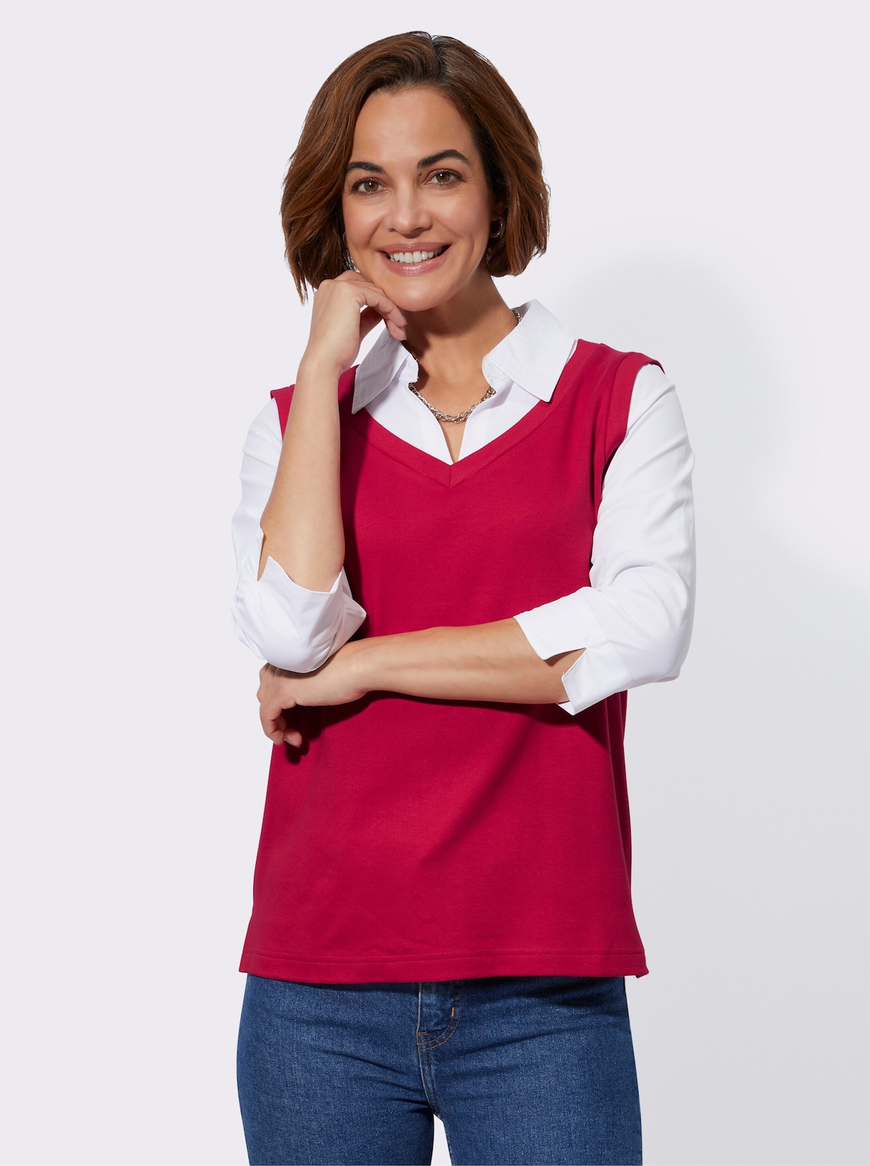 2-in-1-shirt - rood
