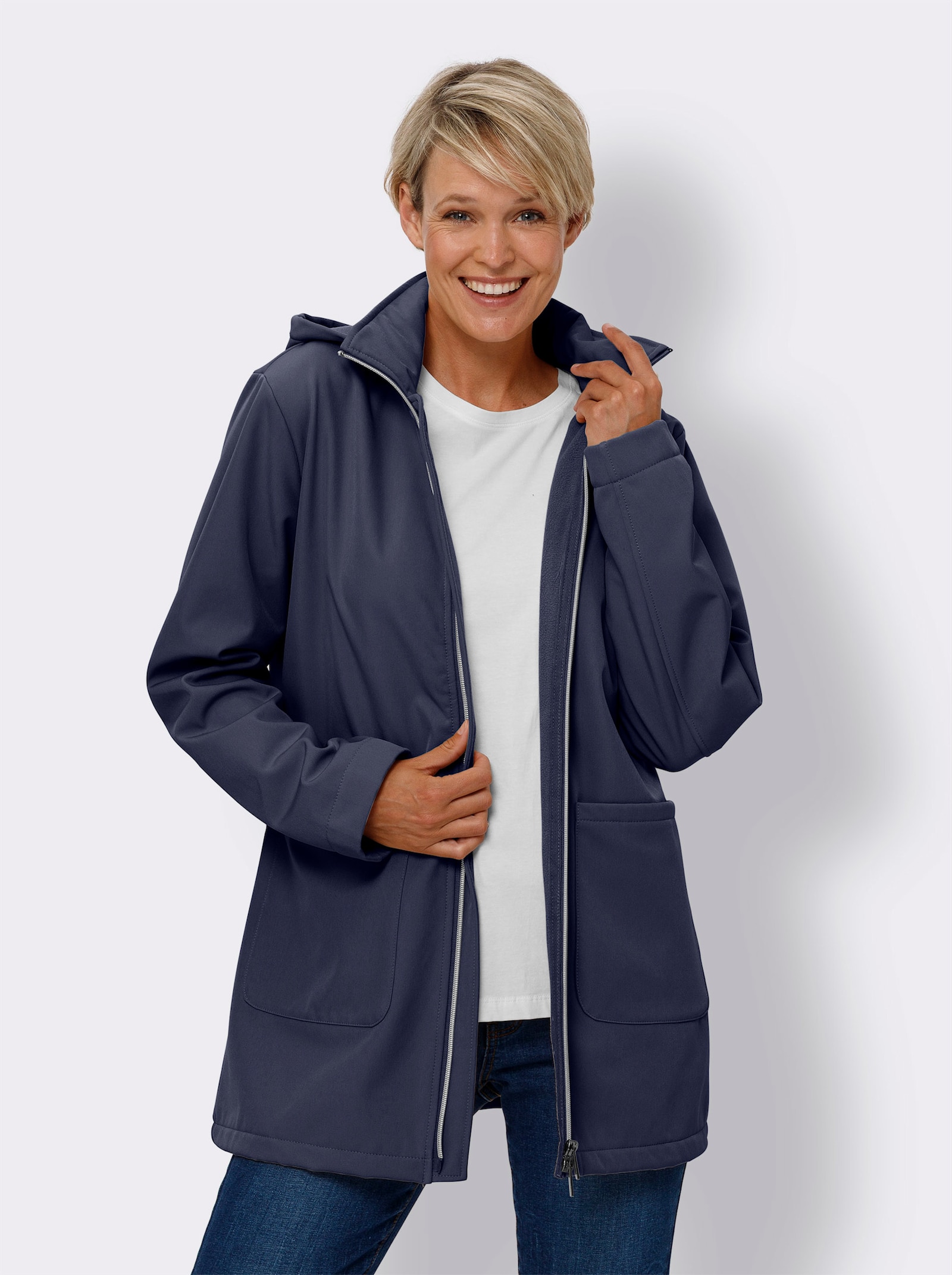 Softshelljacke mit Fleece-Futter - marine