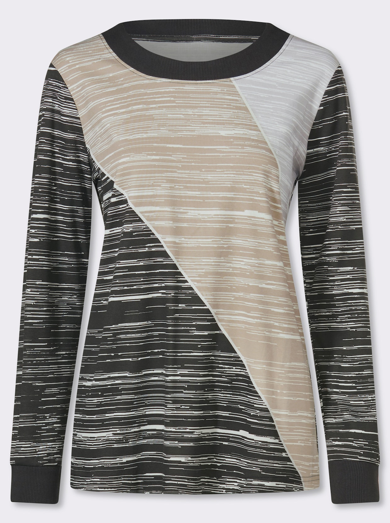 Sweatshirt mit Grafik-Print - graphit-ecru-bedruckt