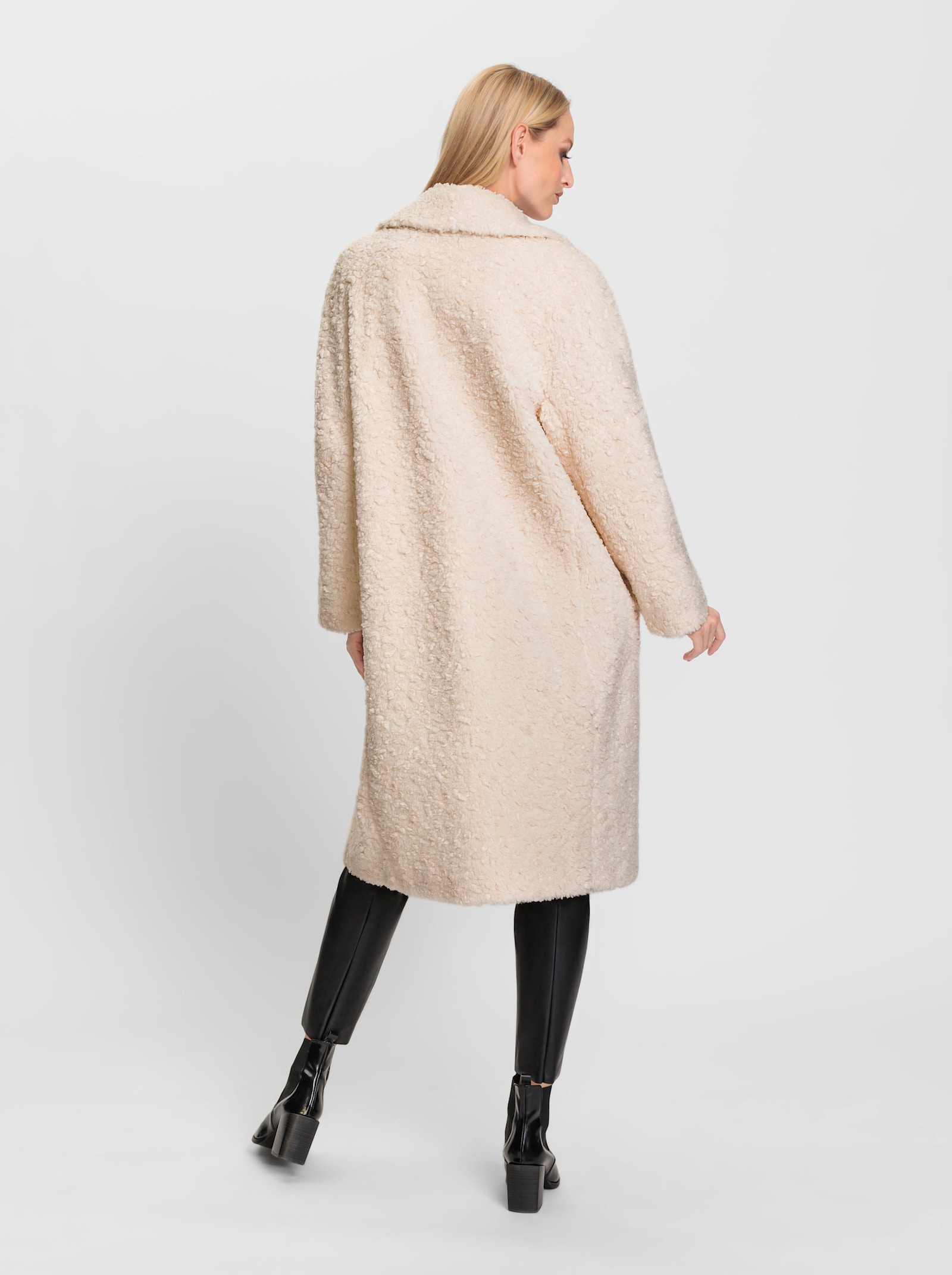 heine Fleecemantel mit 2-Wege-Reißverschluss - champagner