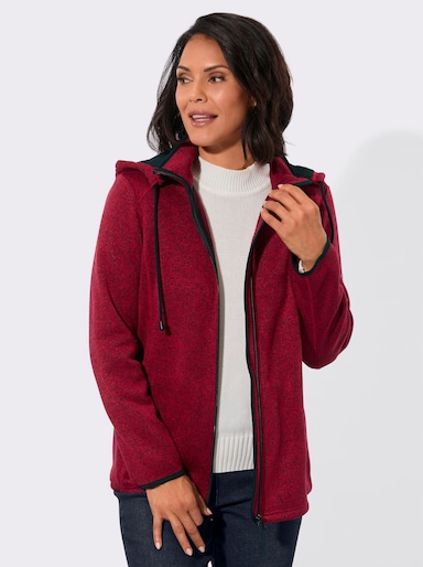 Fleecejacke mit Antipilling-Ausrüstung - rot-meliert
