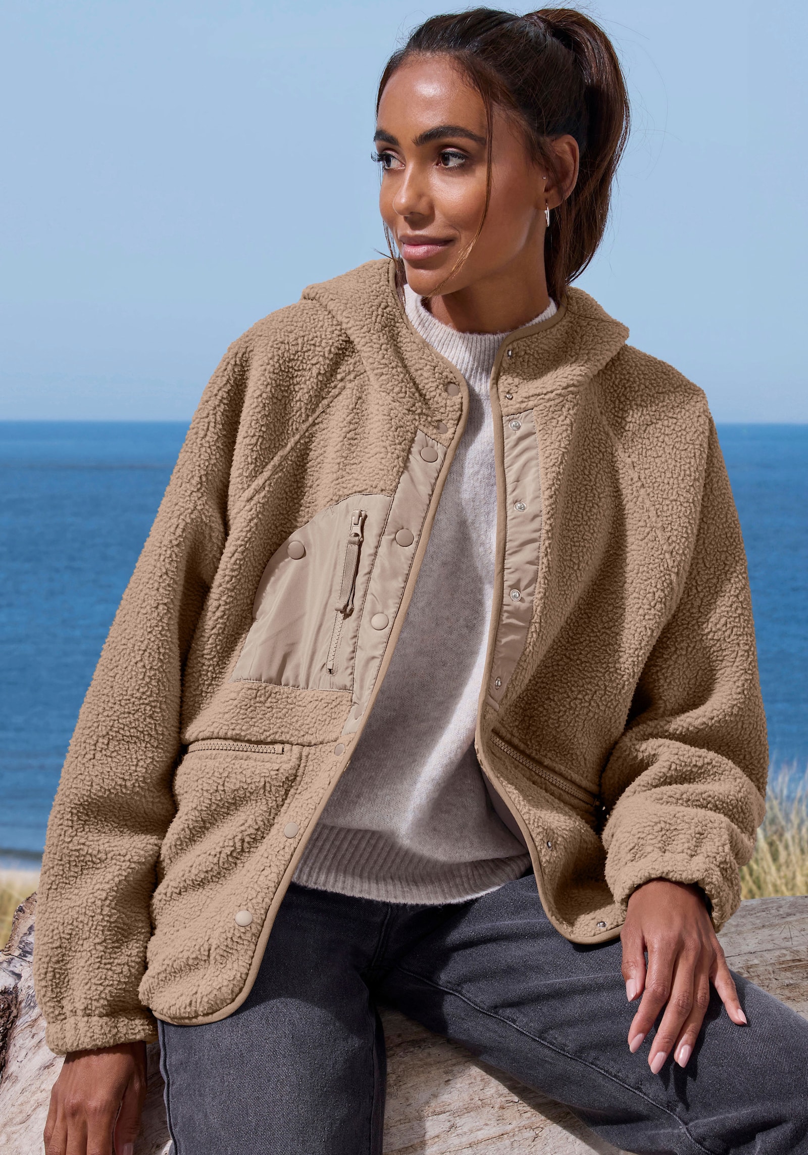 Vivance Active by Lascana Fleecejacke - braun