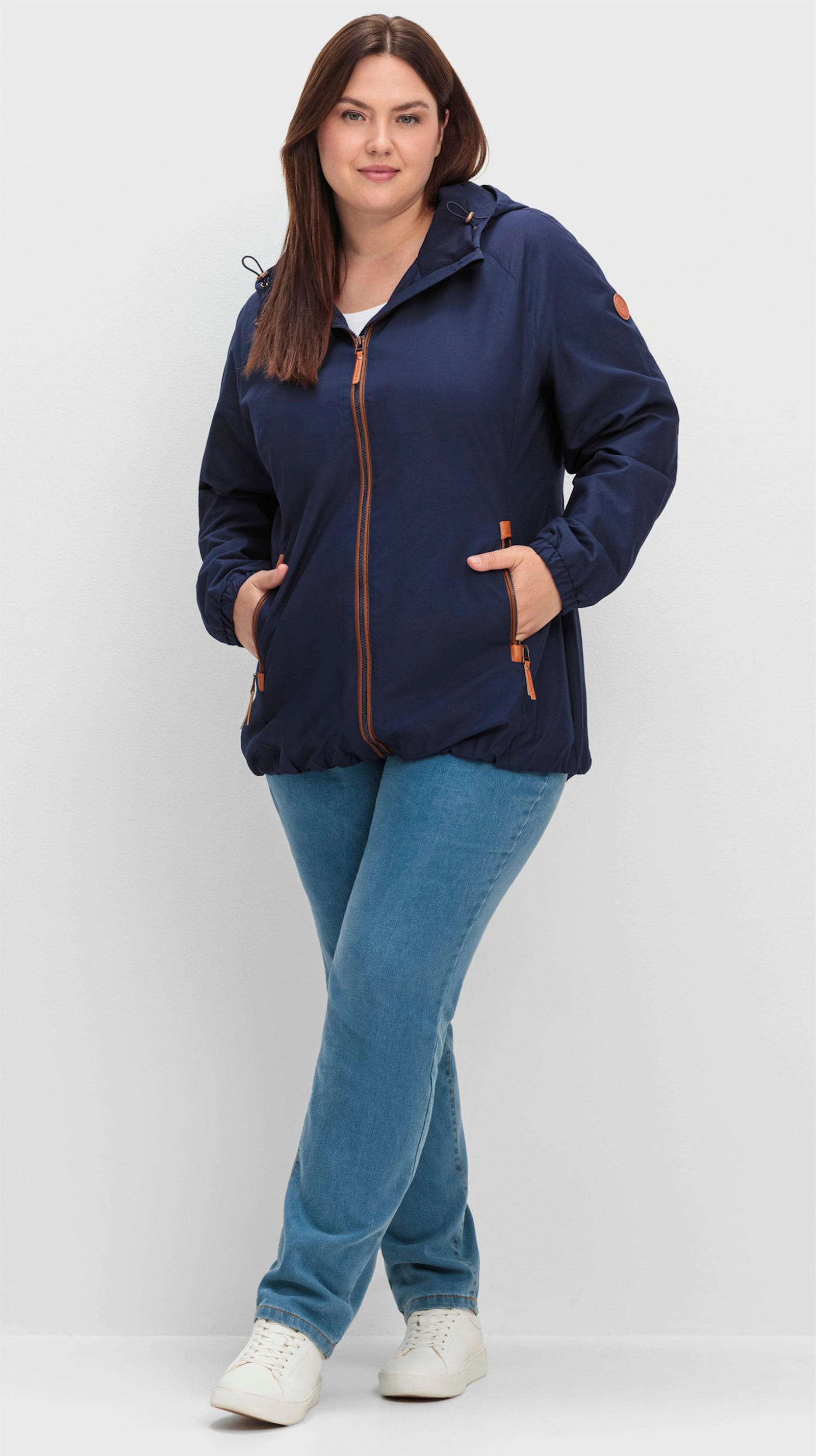 Übergangsjacke in Microfaser-Qualität - marine