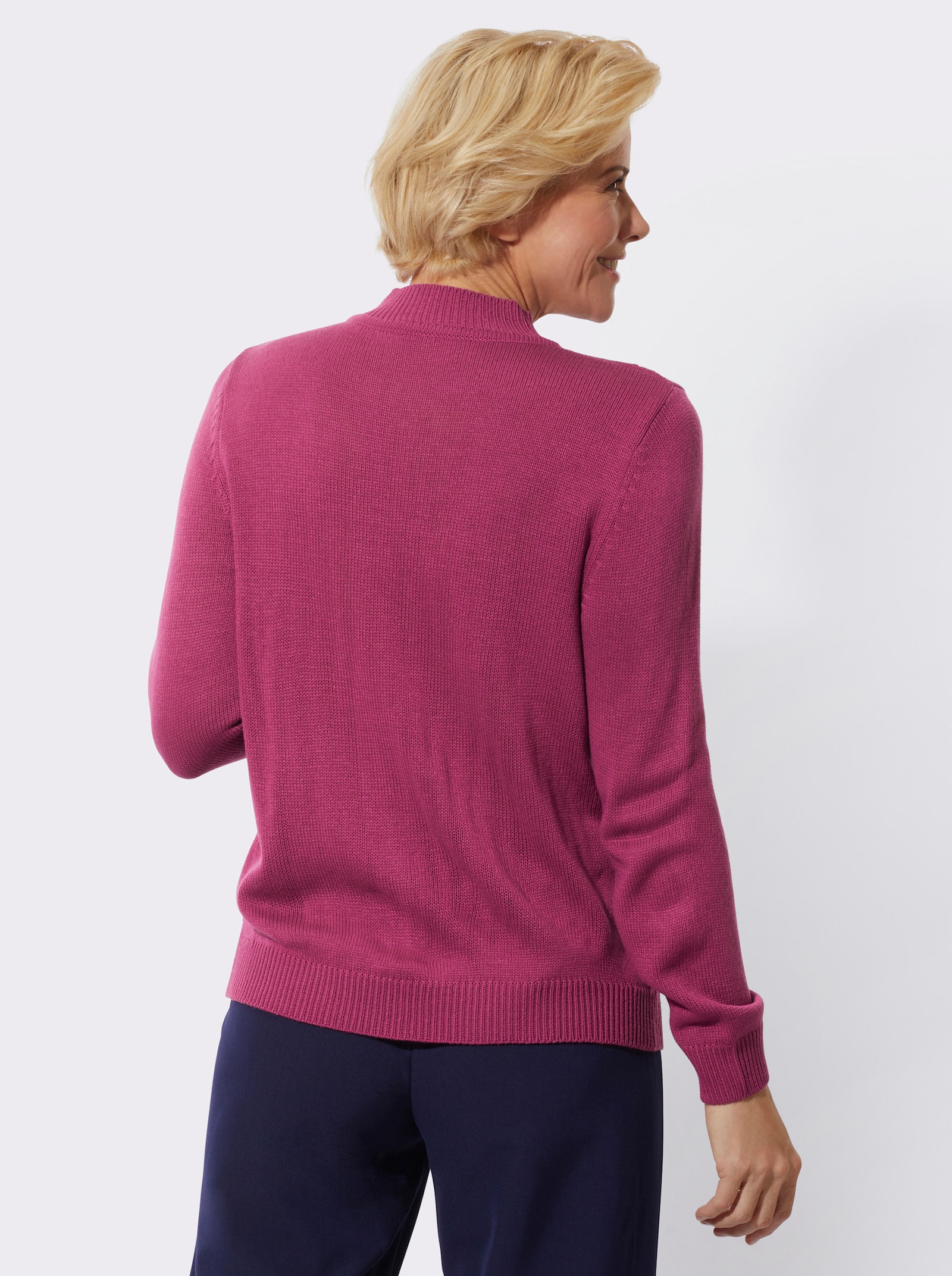 Stehkragenpullover mit Zopfmuster - erika