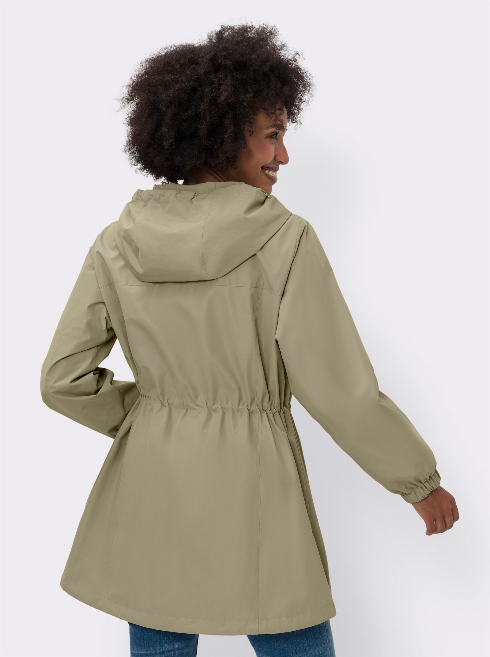 heine Jack met capuchon en volants, licht materiaal - leem