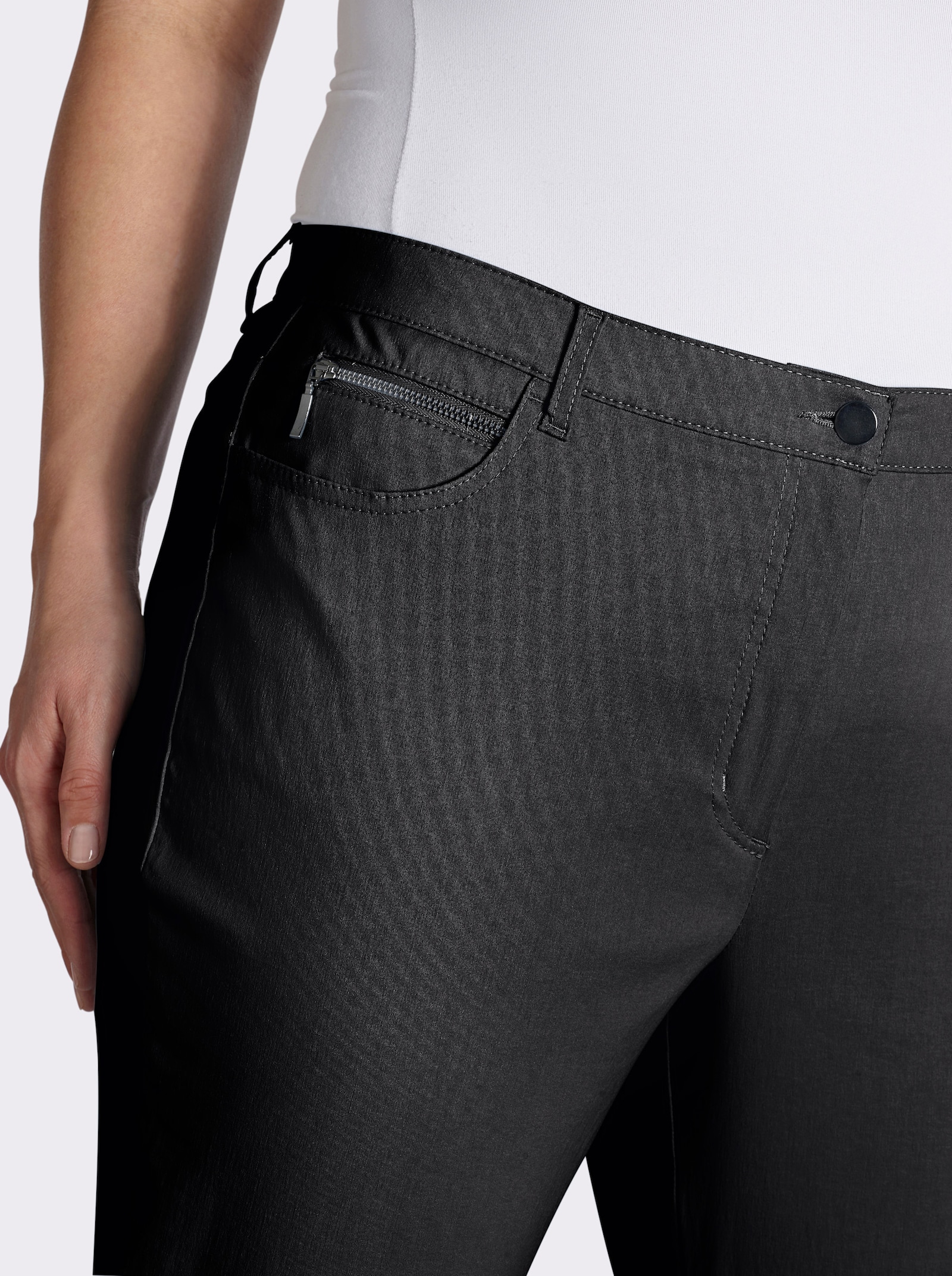 Stehmann Comfort line Stretch-Hose mit Zier-Taschen vorne - schwarz