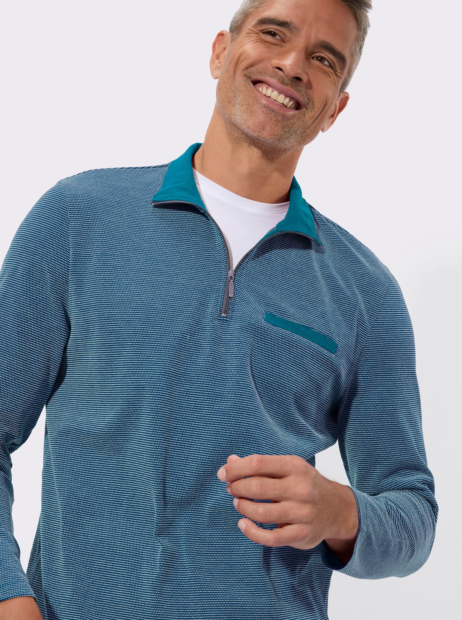 Mikina, náprsné vrecko - Topásová vzorovaná