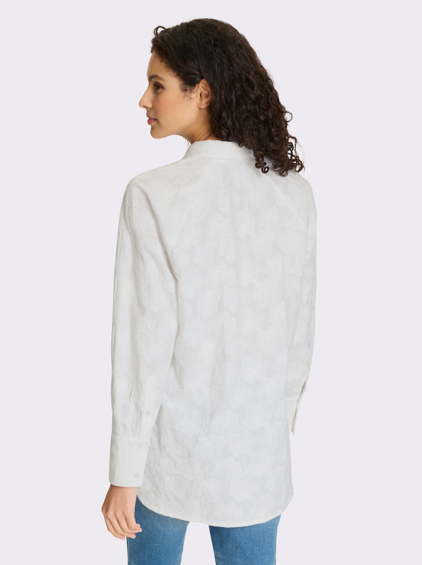 heine Baumwollbluse mit Strukturmuster - ecru