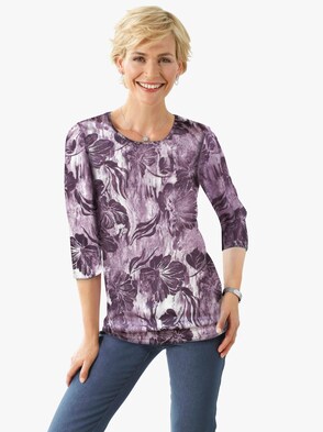 Shirt - aubergine-bedruckt