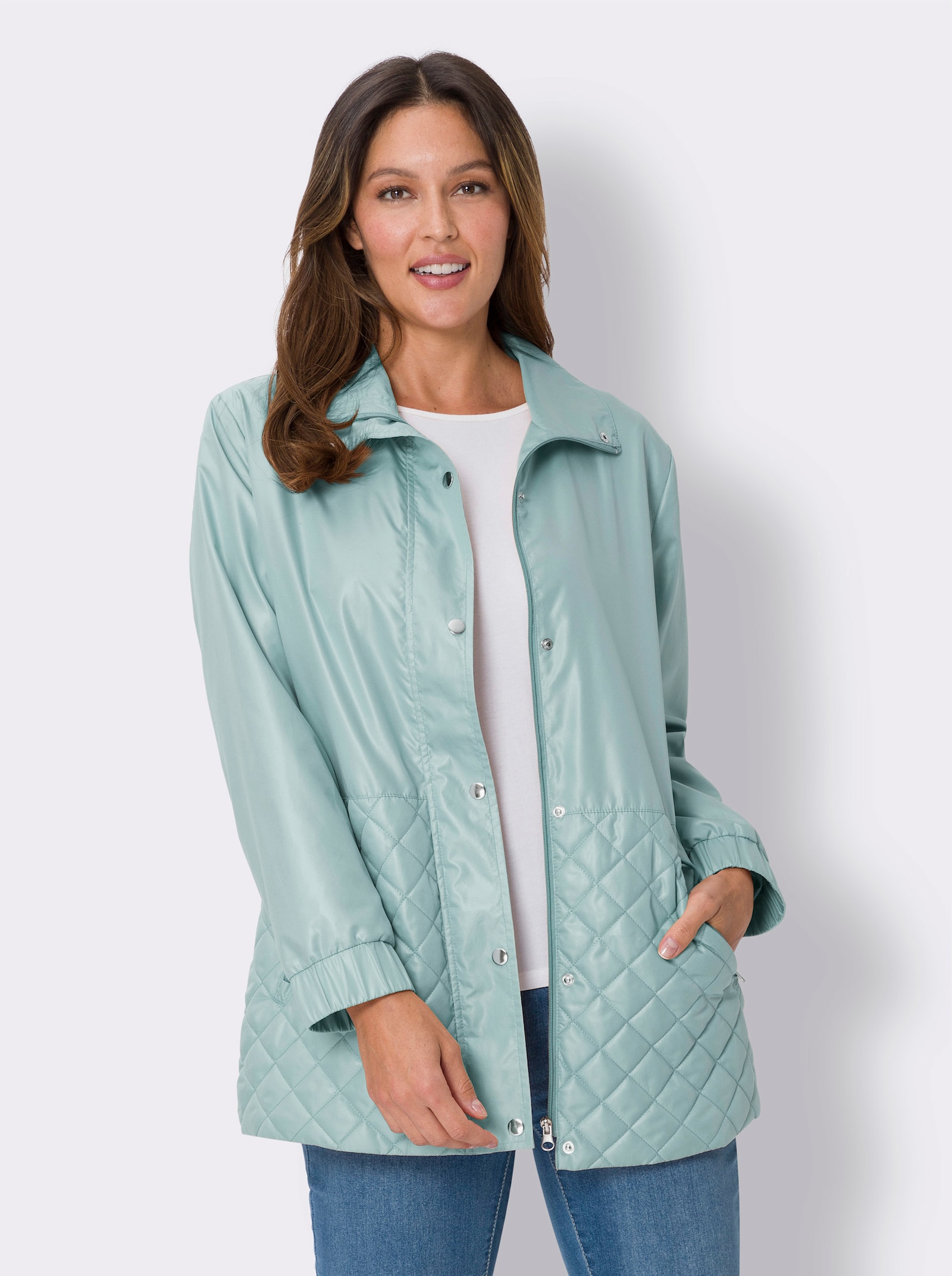 Jacke mit Stepp-Muster - kalkmint