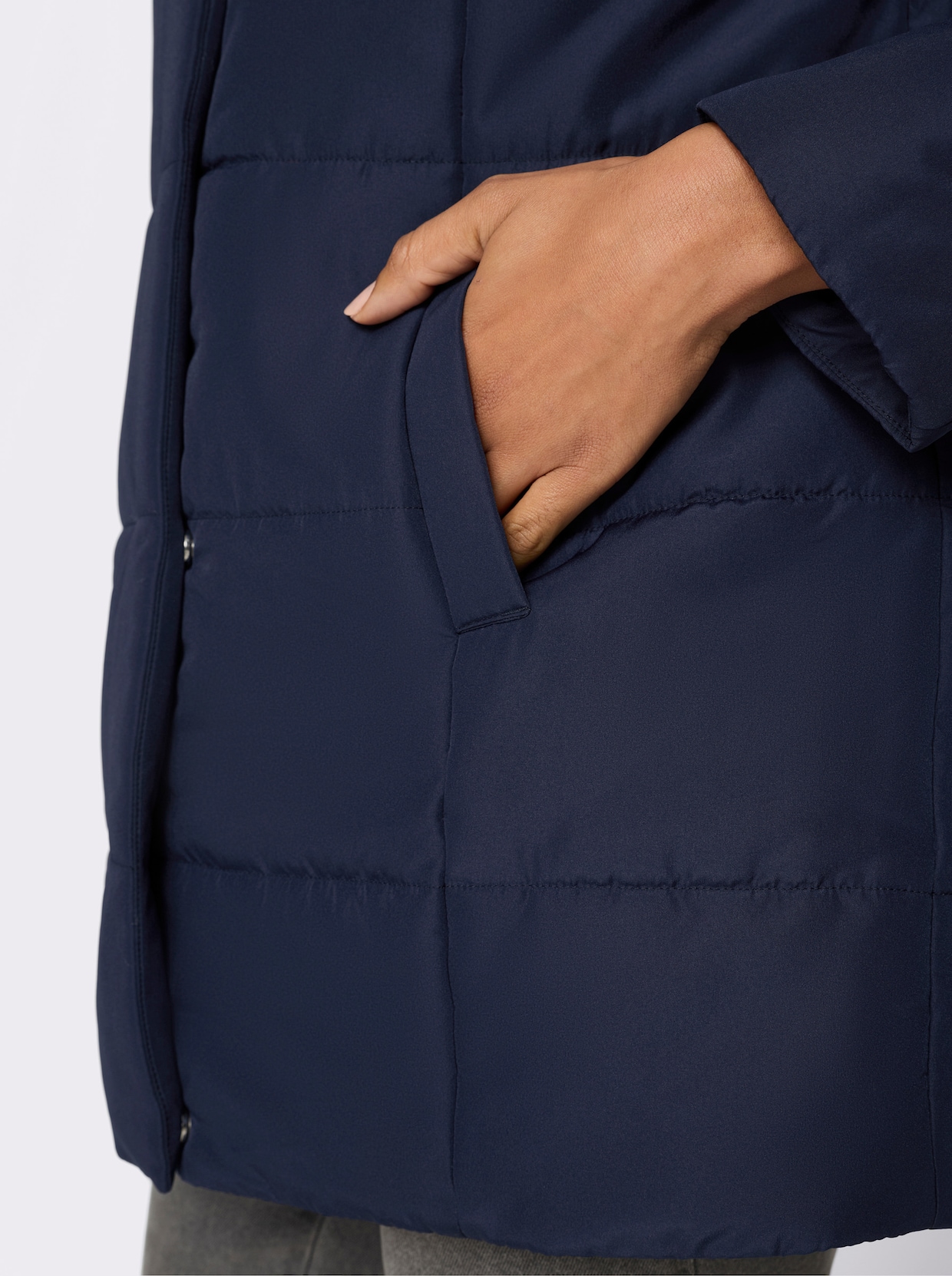 Gewatteerde jas met capuchon - marine