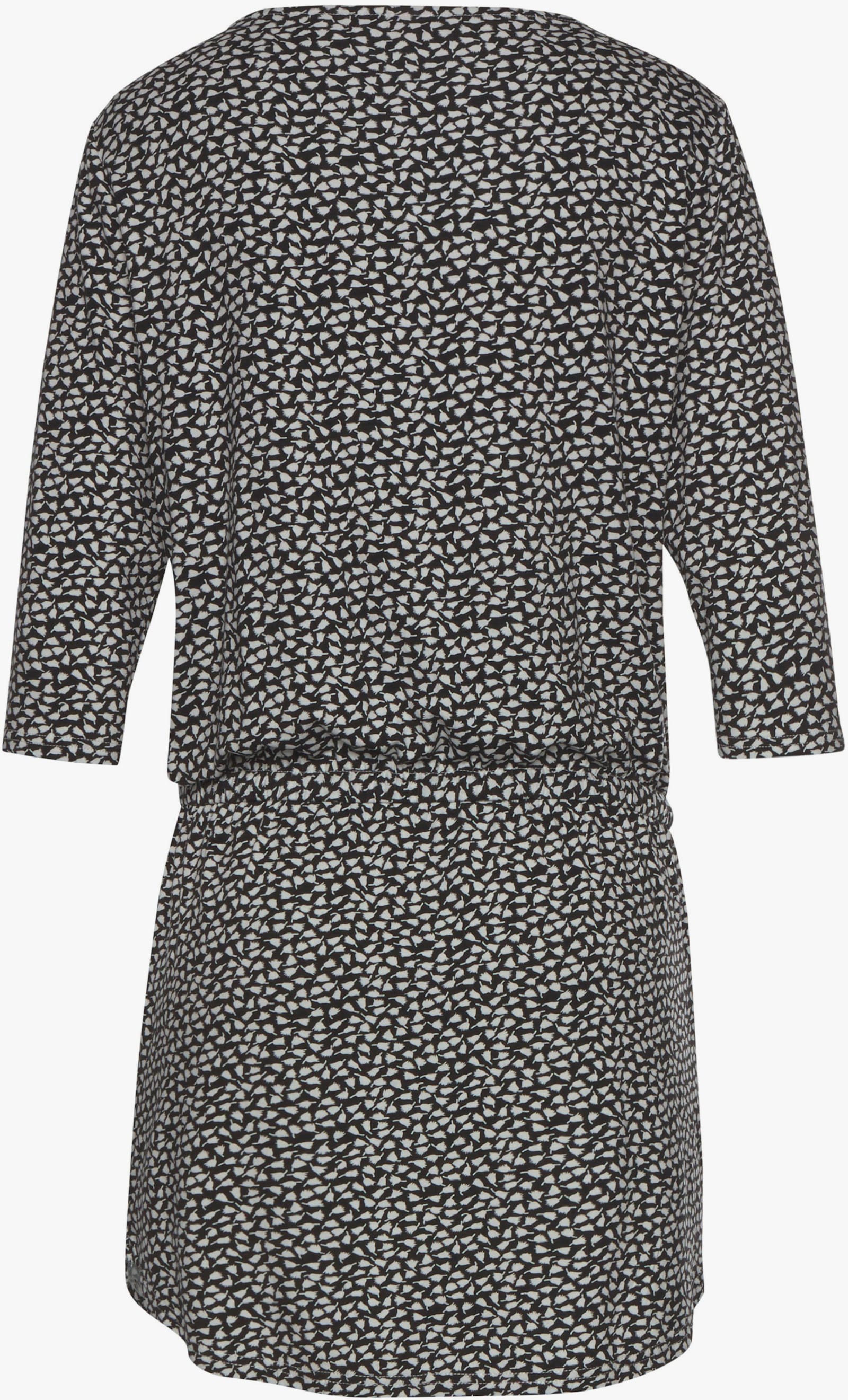 s.Oliver Robe d'été - noir-crème imprimé