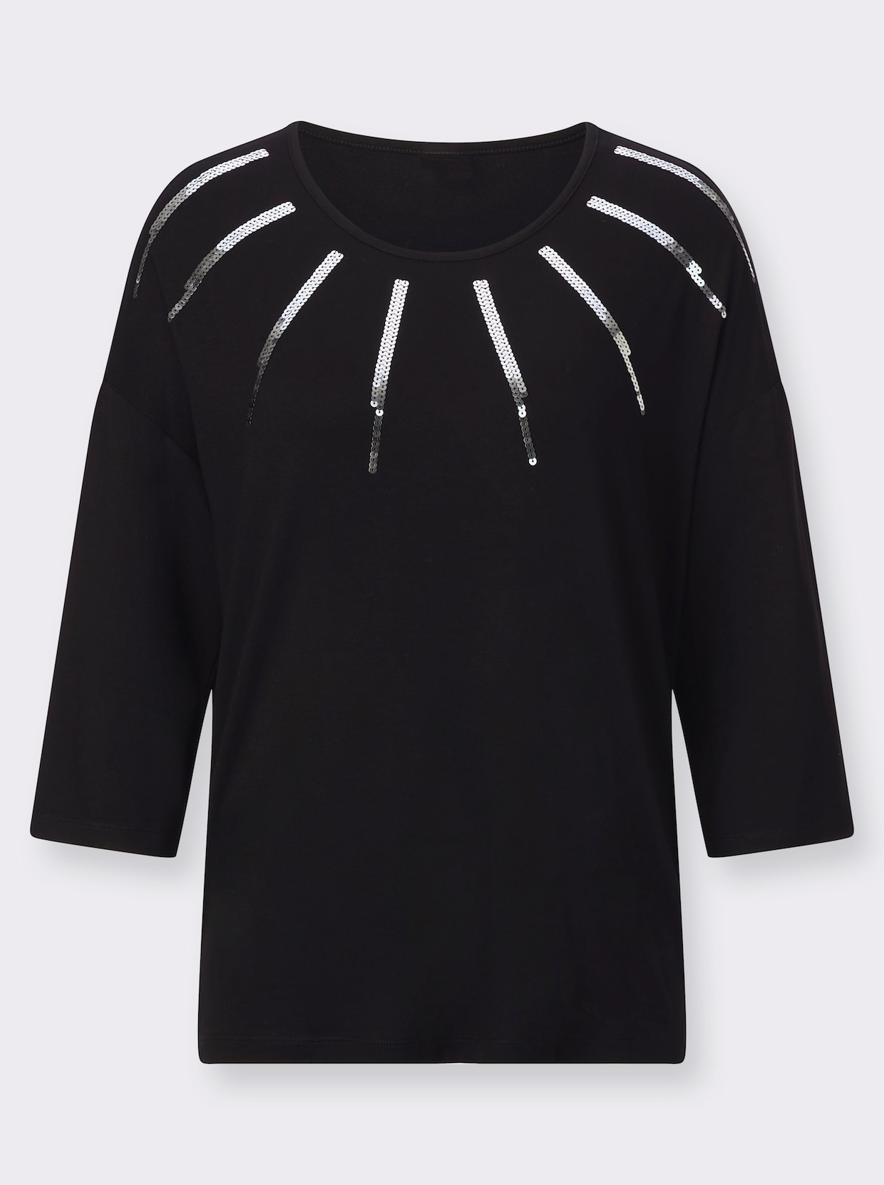 Shirt met 3/4-mouw - zwart
