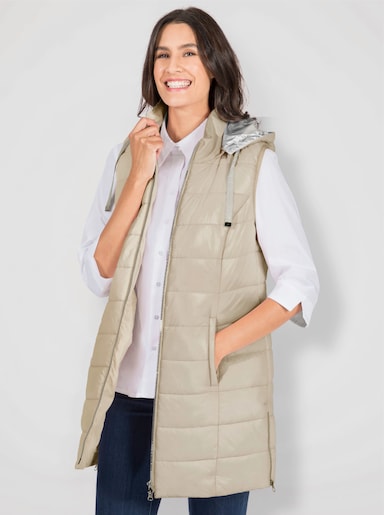 Longweste mit seitlichen Reißverschlüssen - sand