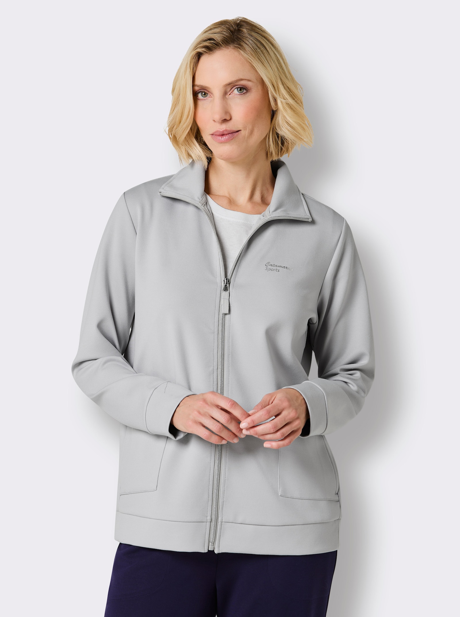 Catamaran Funktionsjacke in formstabiler Interlock-Qualität - hellgrau