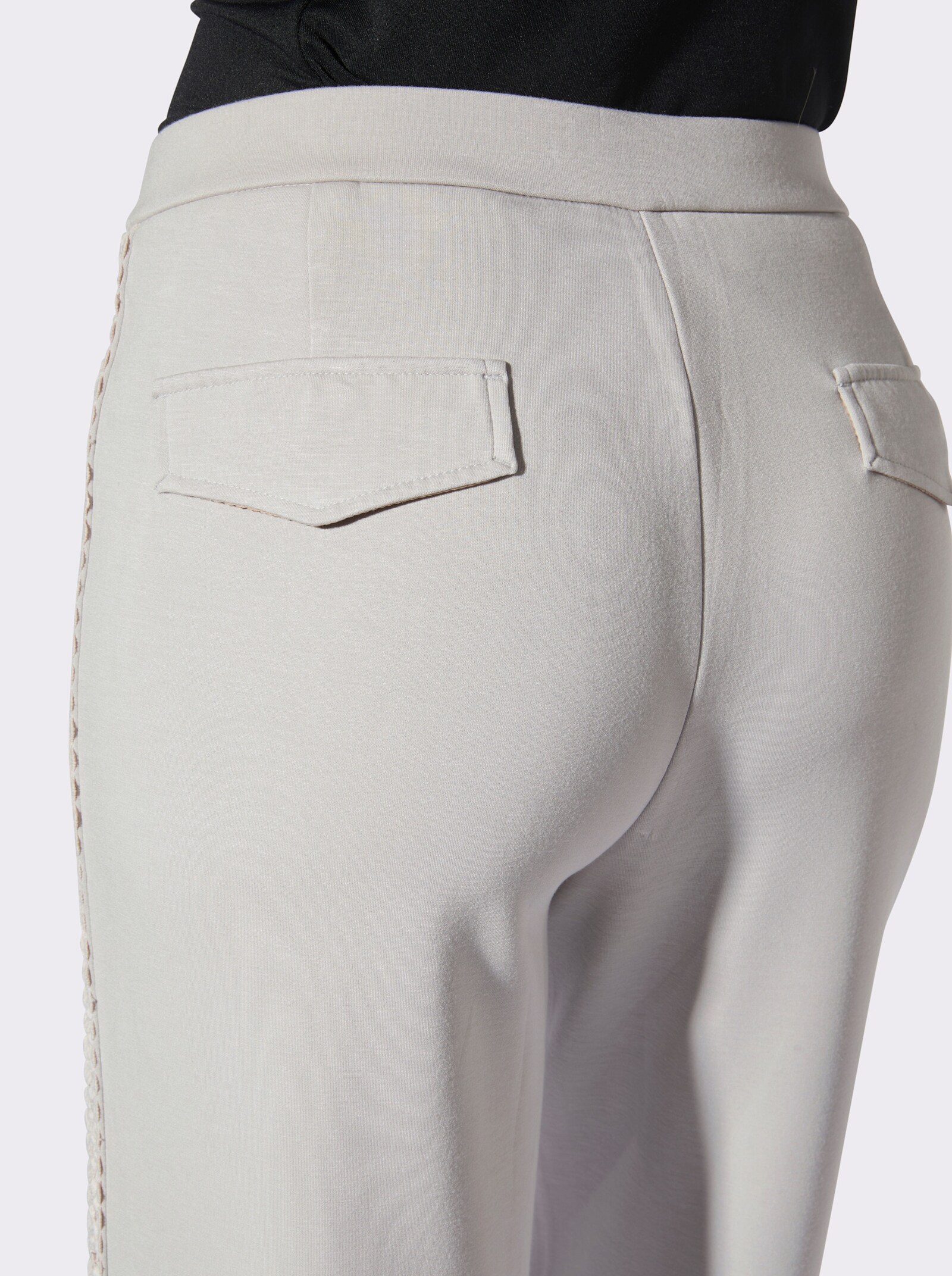 Jerseyhose mit Zierpatten hinten - hellgrau