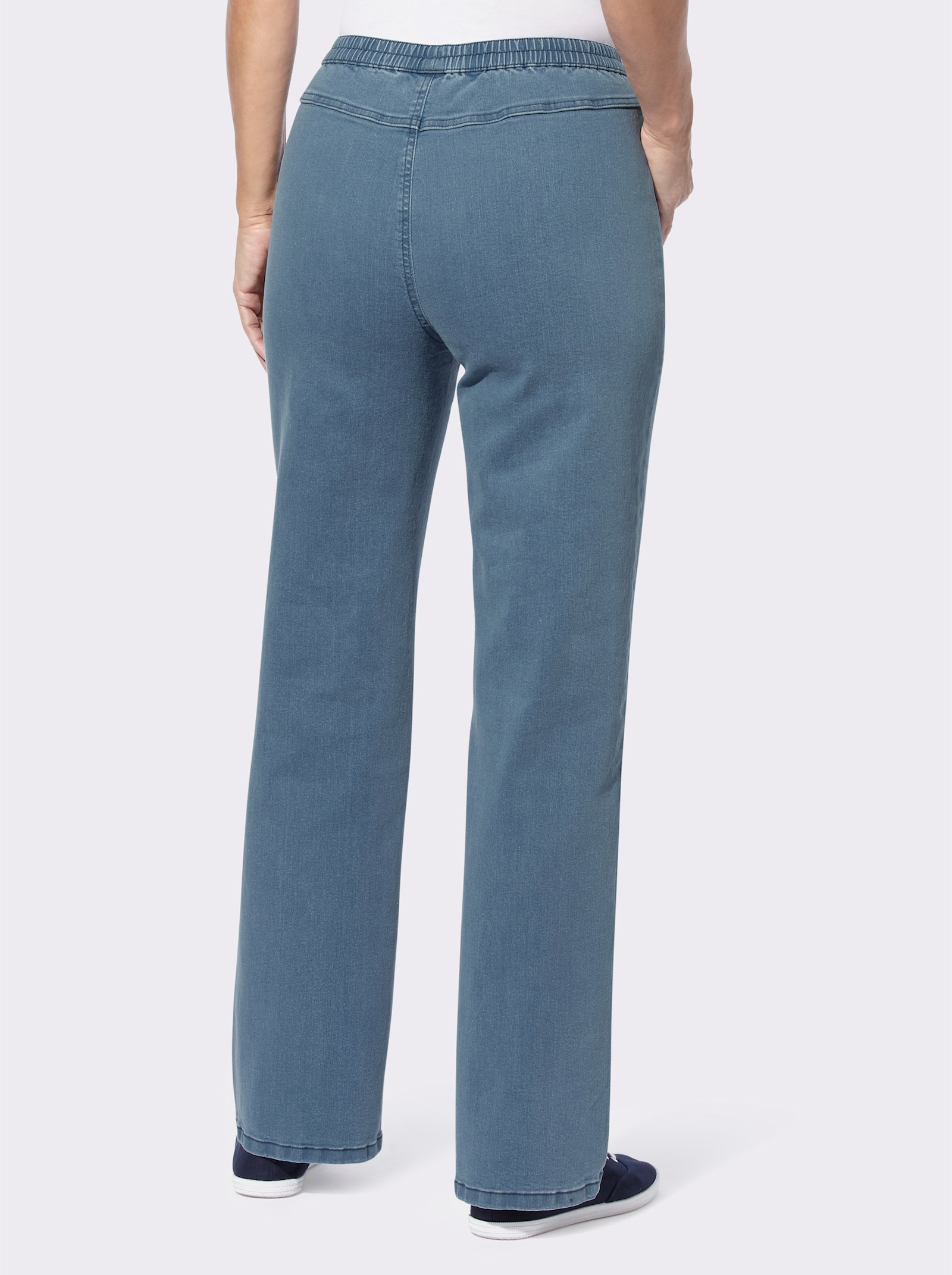 Jeans mit Dehnbund - blue-bleached