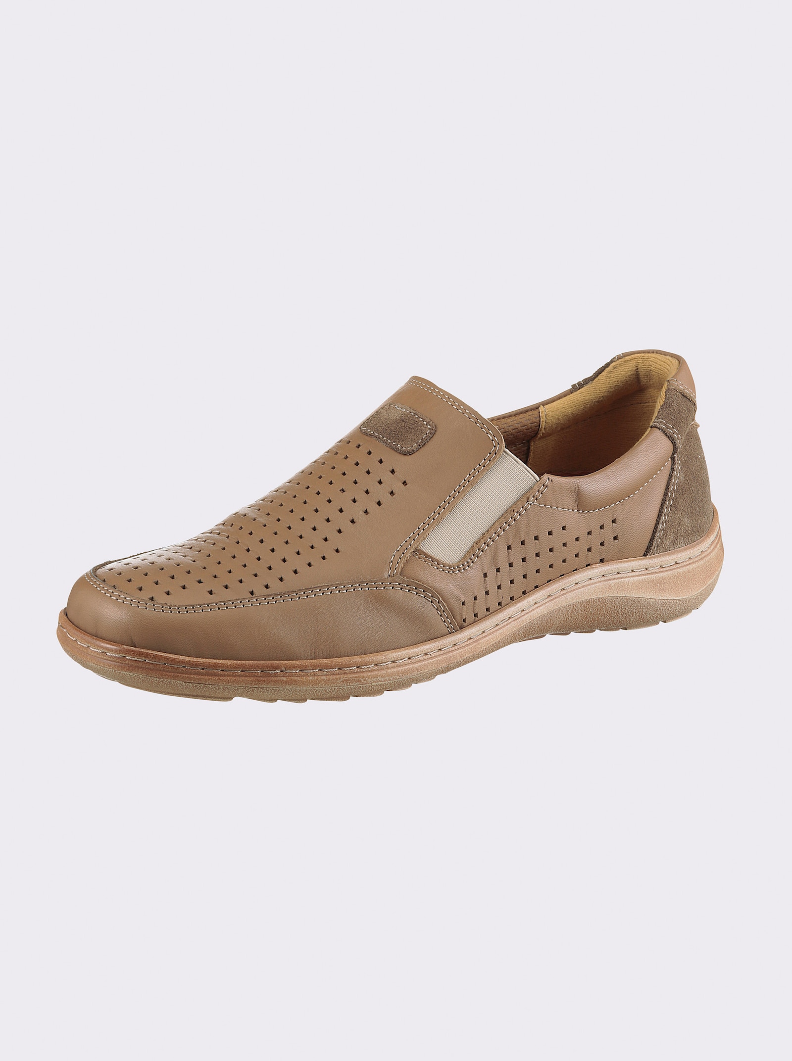 airsoft comfort+ Slipper mit Perforation - camel