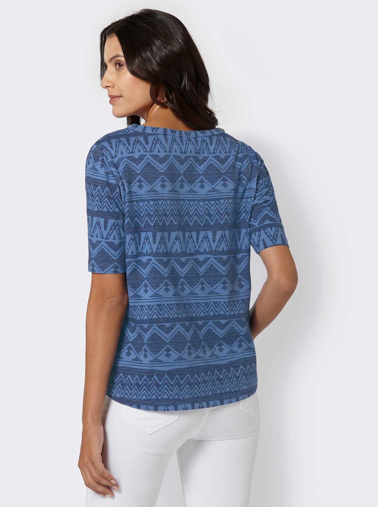 Shirt met print - jeansblauw