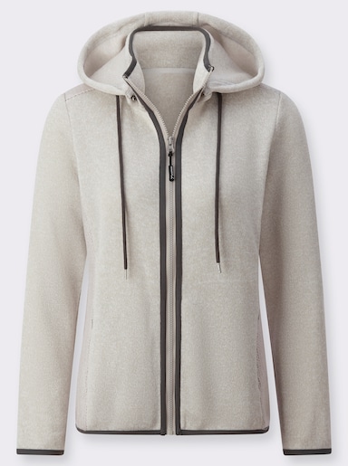 Strickfleecejacke - hellgrau-meliert