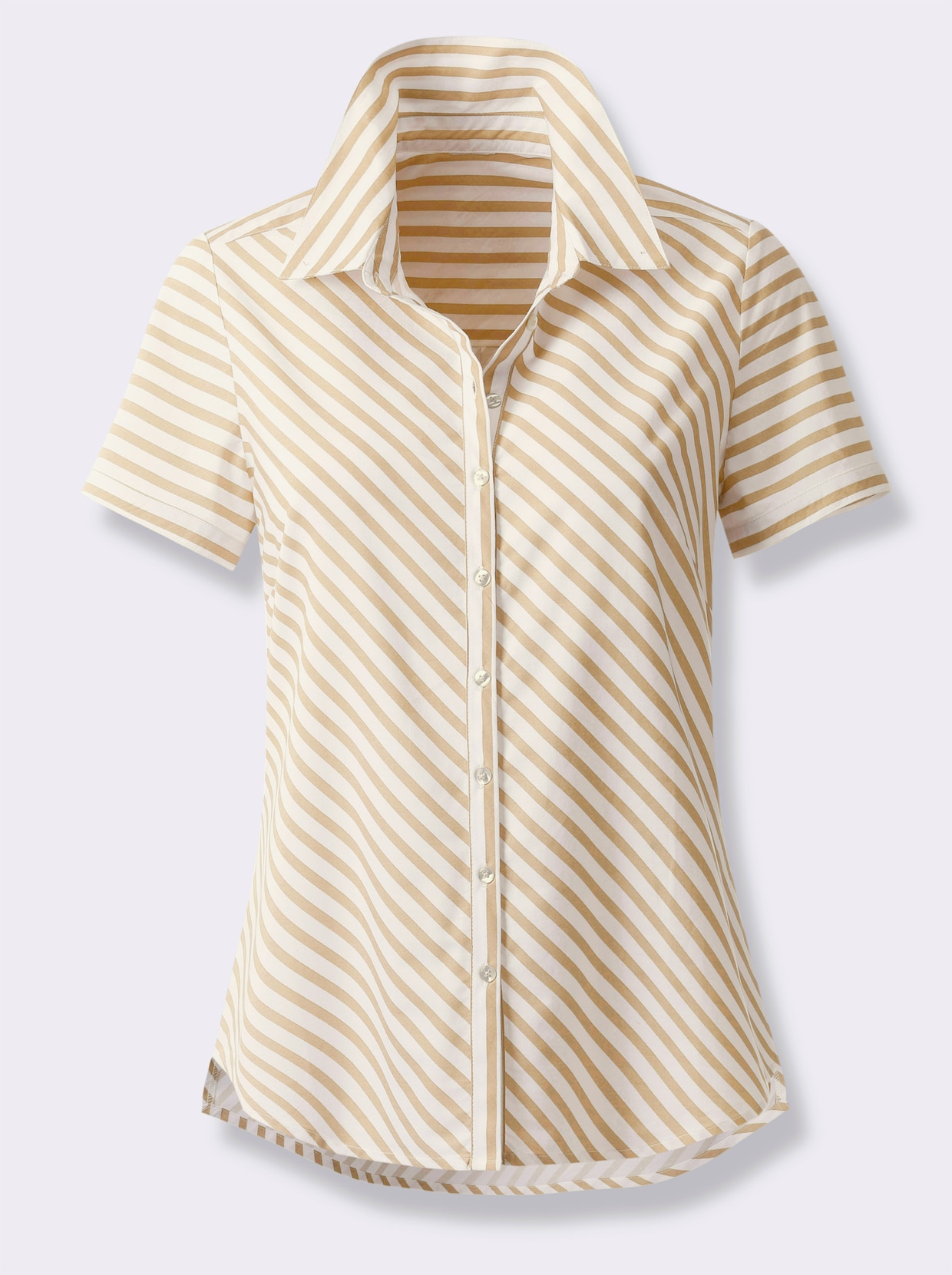 heine Blouse met korte mouwen - beige/ecru gestreept