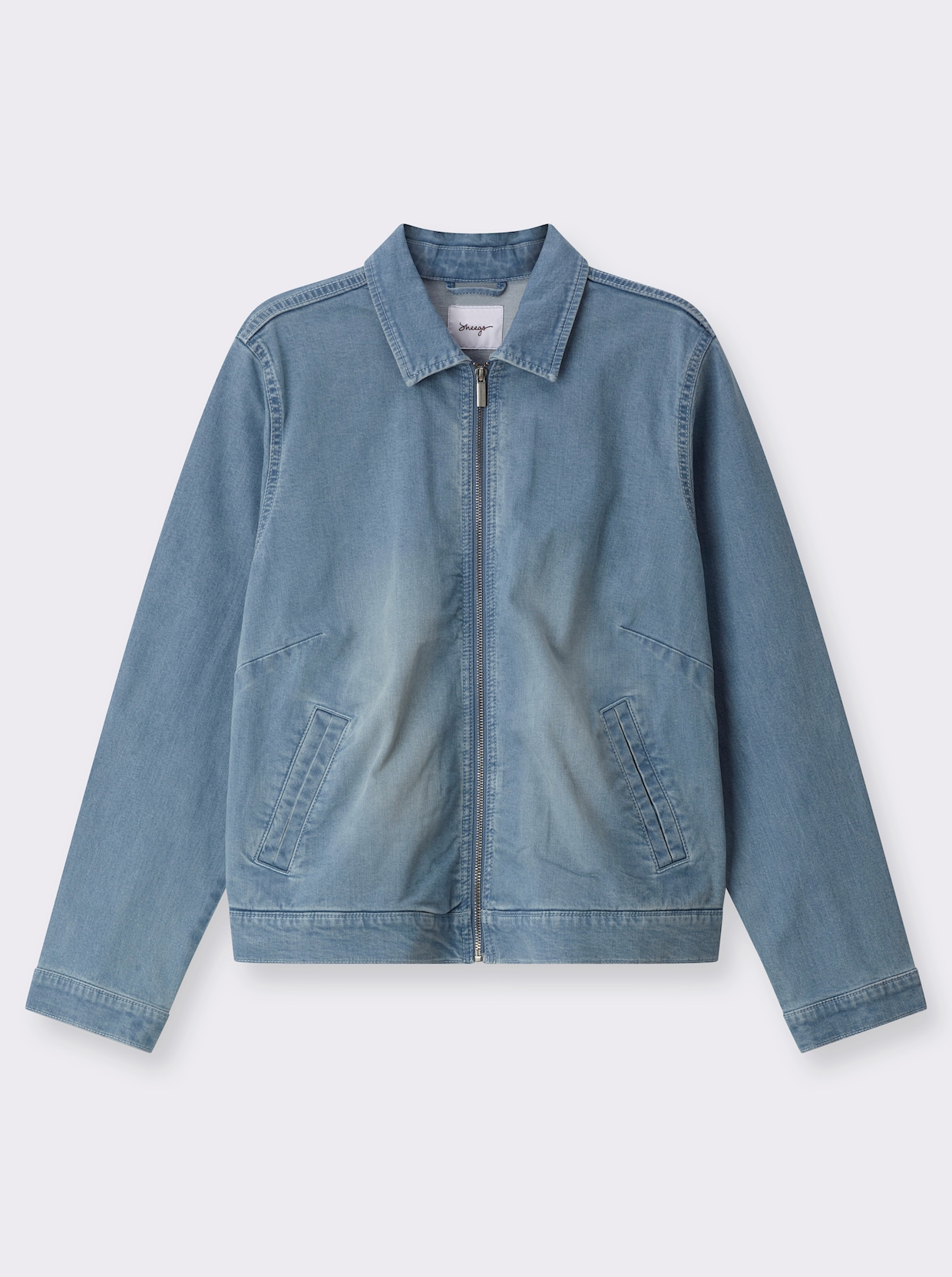 sheego Jeansjacke in Blousonform - blue-bleached