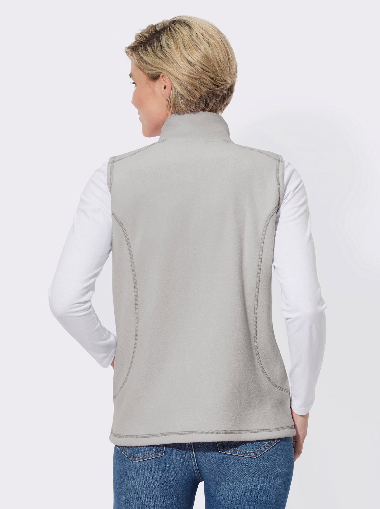 Fleecegilet in antipilling-uitvoering - lichtgrijs