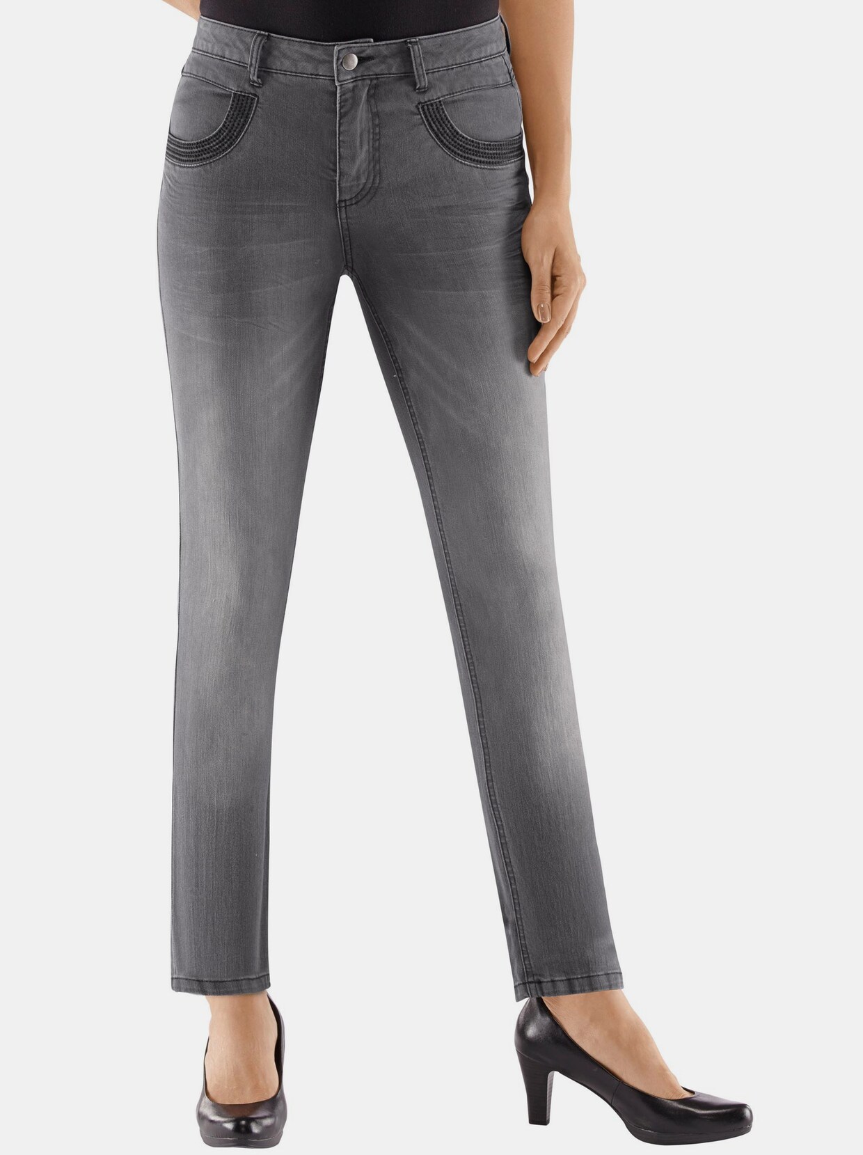Skinny jeans - grey-denim