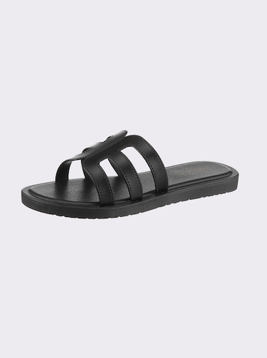 Siebi´s Badslipper met perforaties - zwart