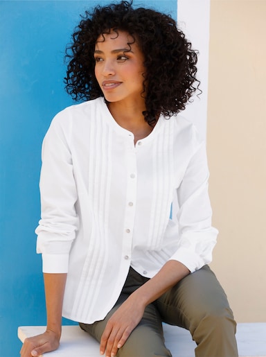 heine Baumwollbluse mit Biesen - ecru