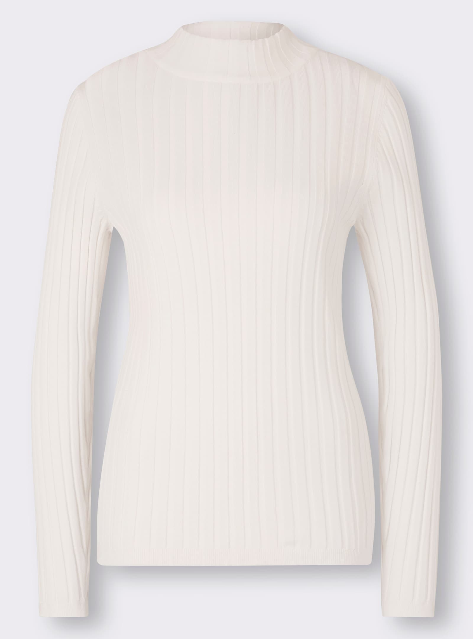 heine Stehkragenpullover mit breitem Rippenmuster - ecru