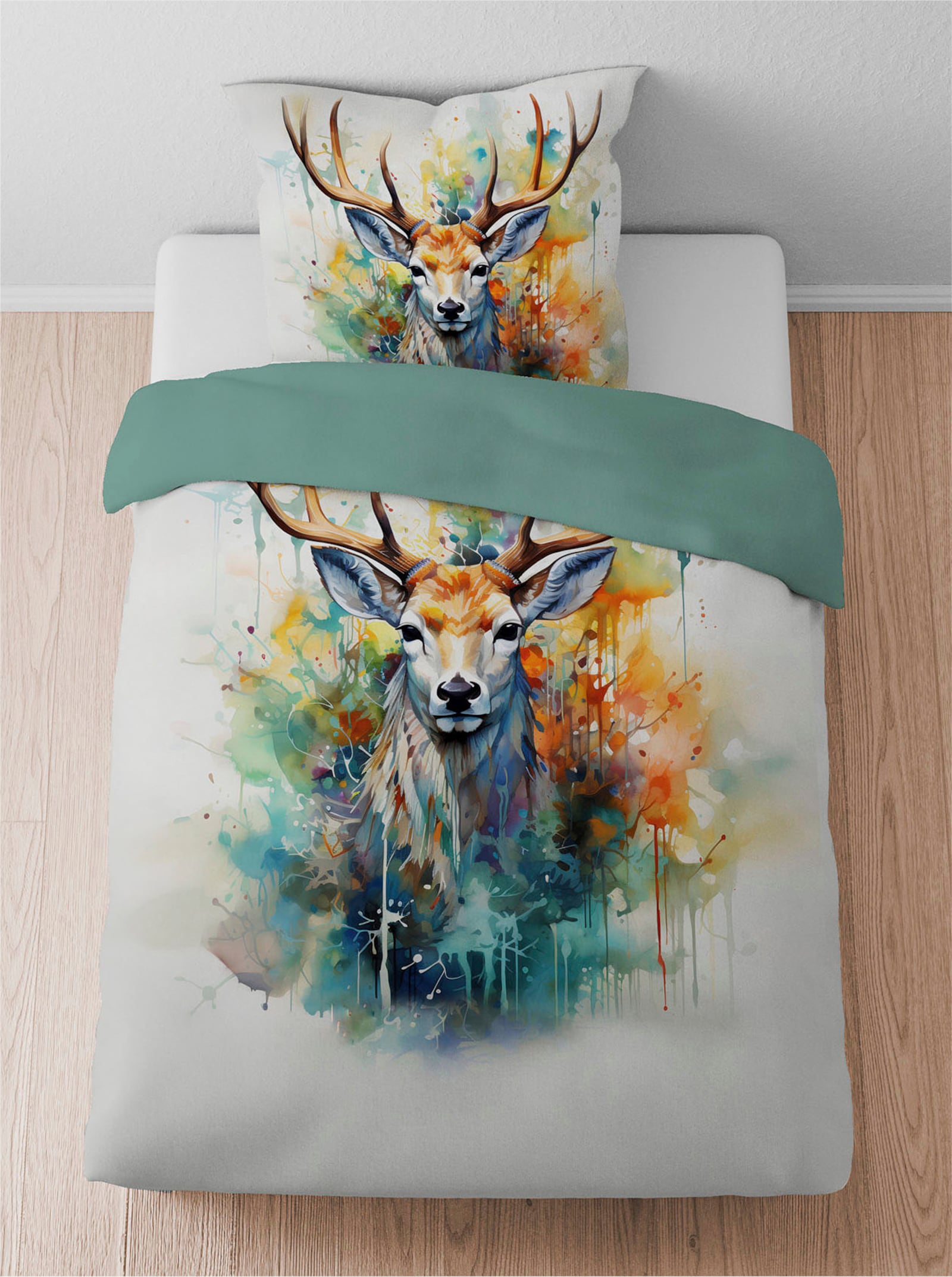 Biberna Wendebettwäsche - natur-bunt